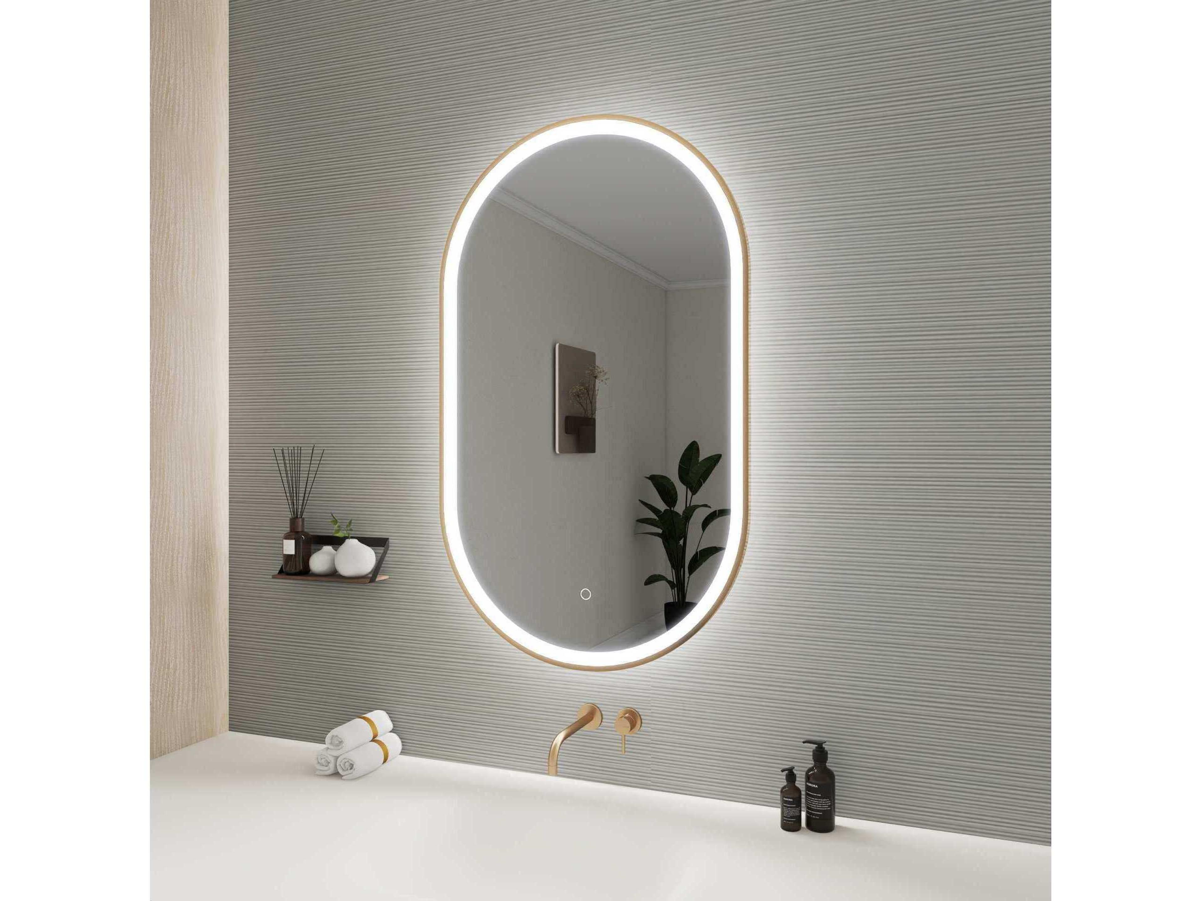 Elegant Lighting Harmoni Satin Gold Oval Wall Mirror
