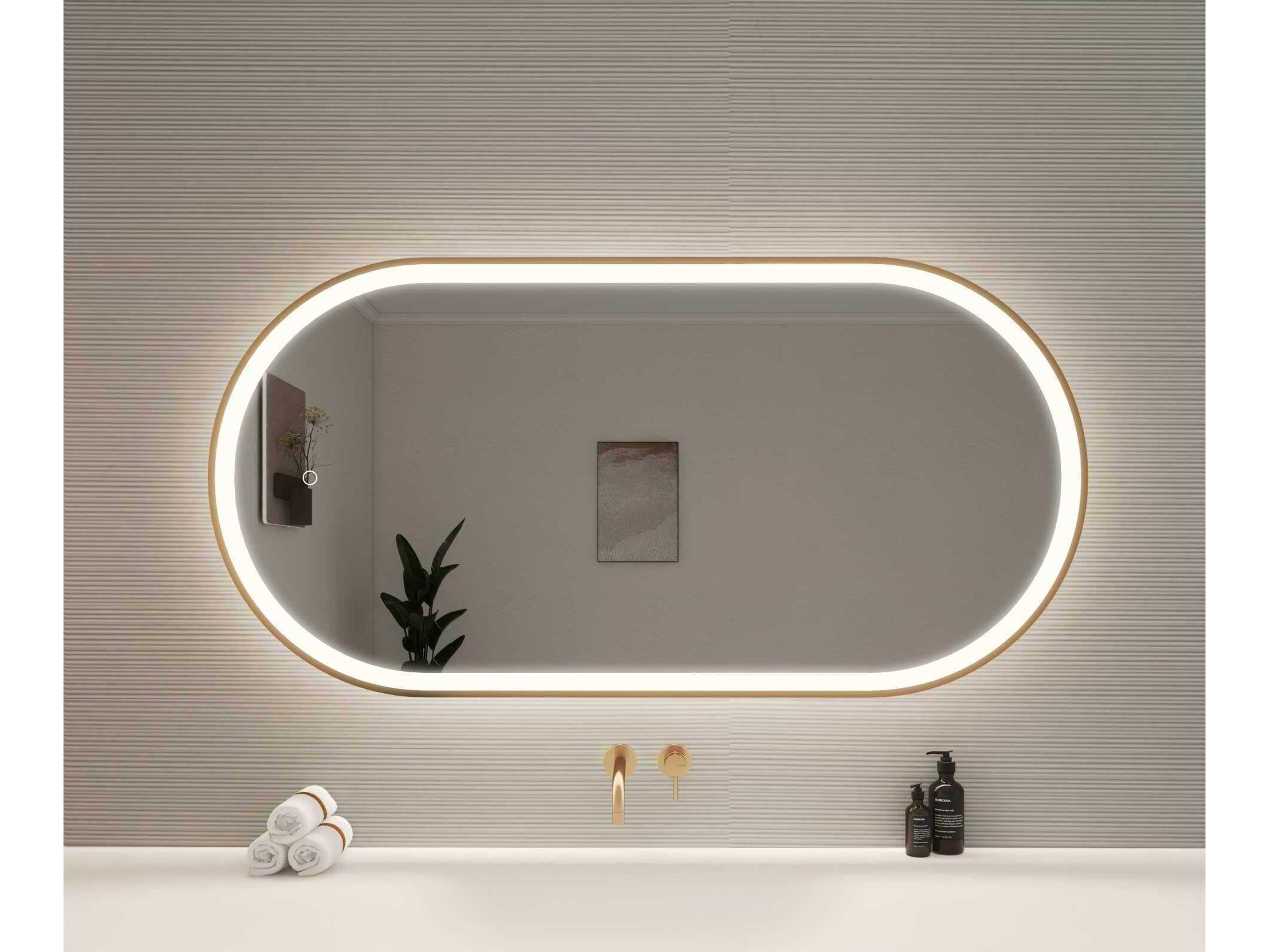 Elegant Lighting Harmoni Satin Gold Oval Wall Mirror