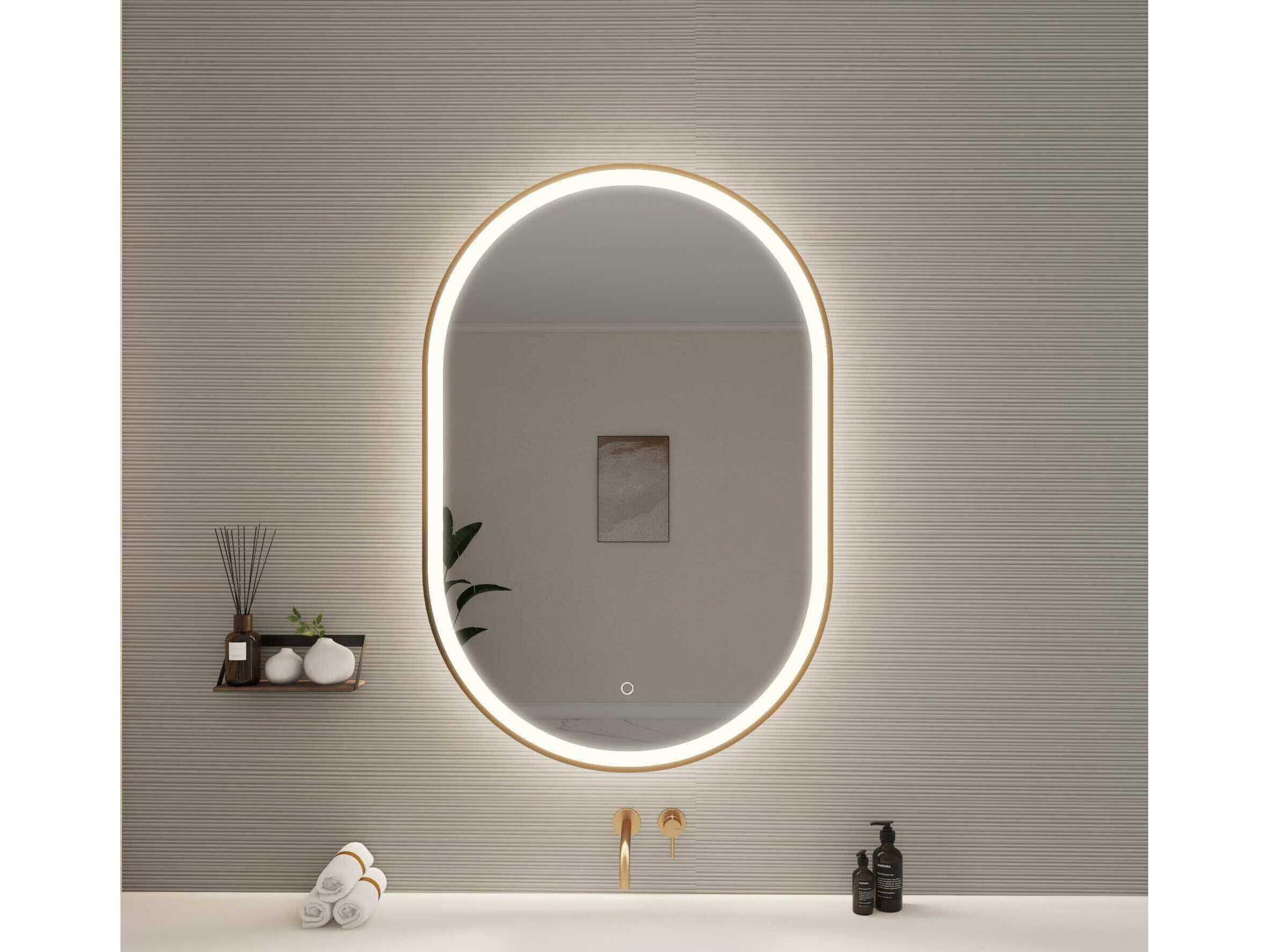 Elegant Lighting Harmoni Satin Gold Oval Wall Mirror