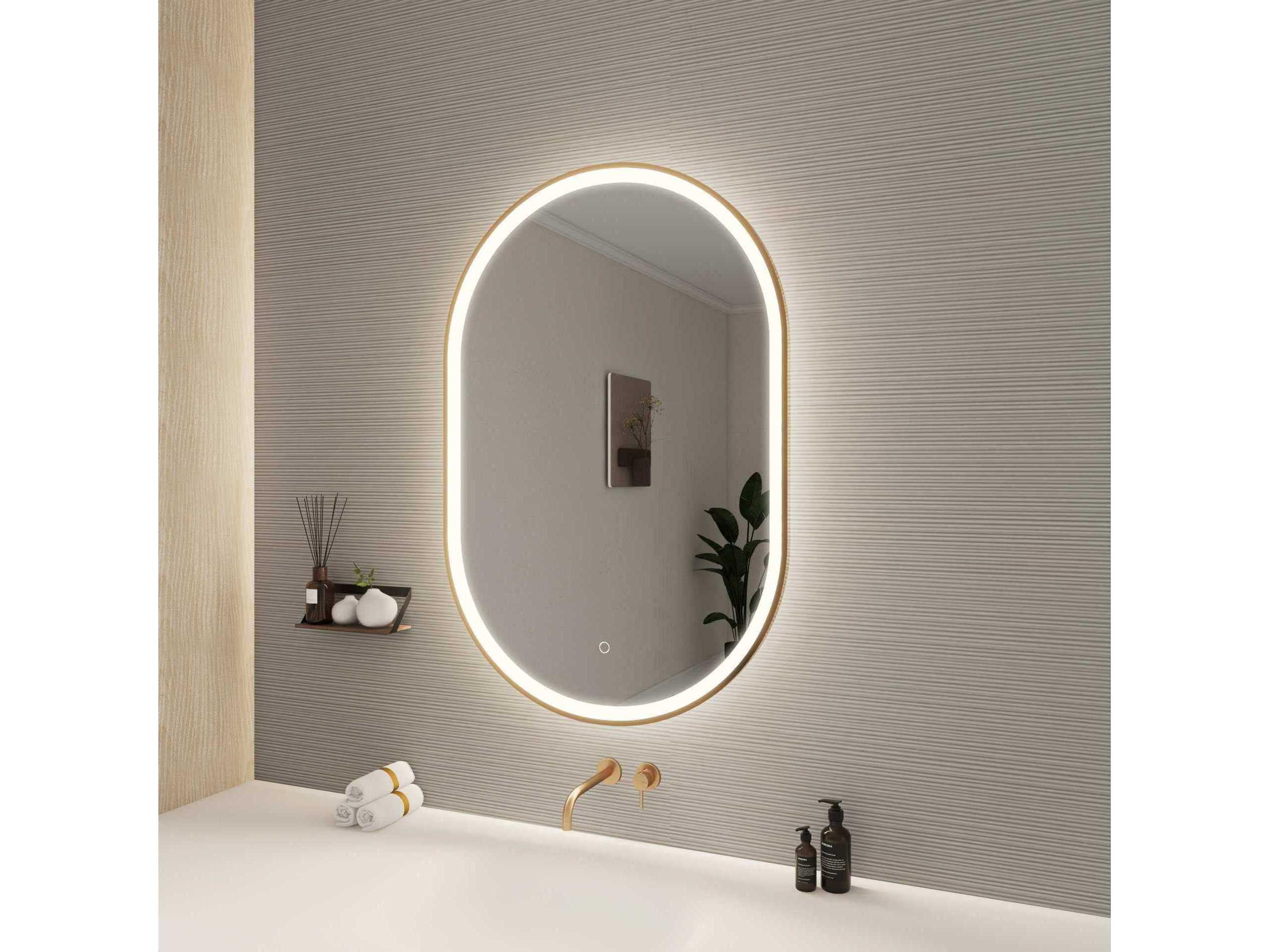 Elegant Lighting Harmoni Satin Gold Oval Wall Mirror