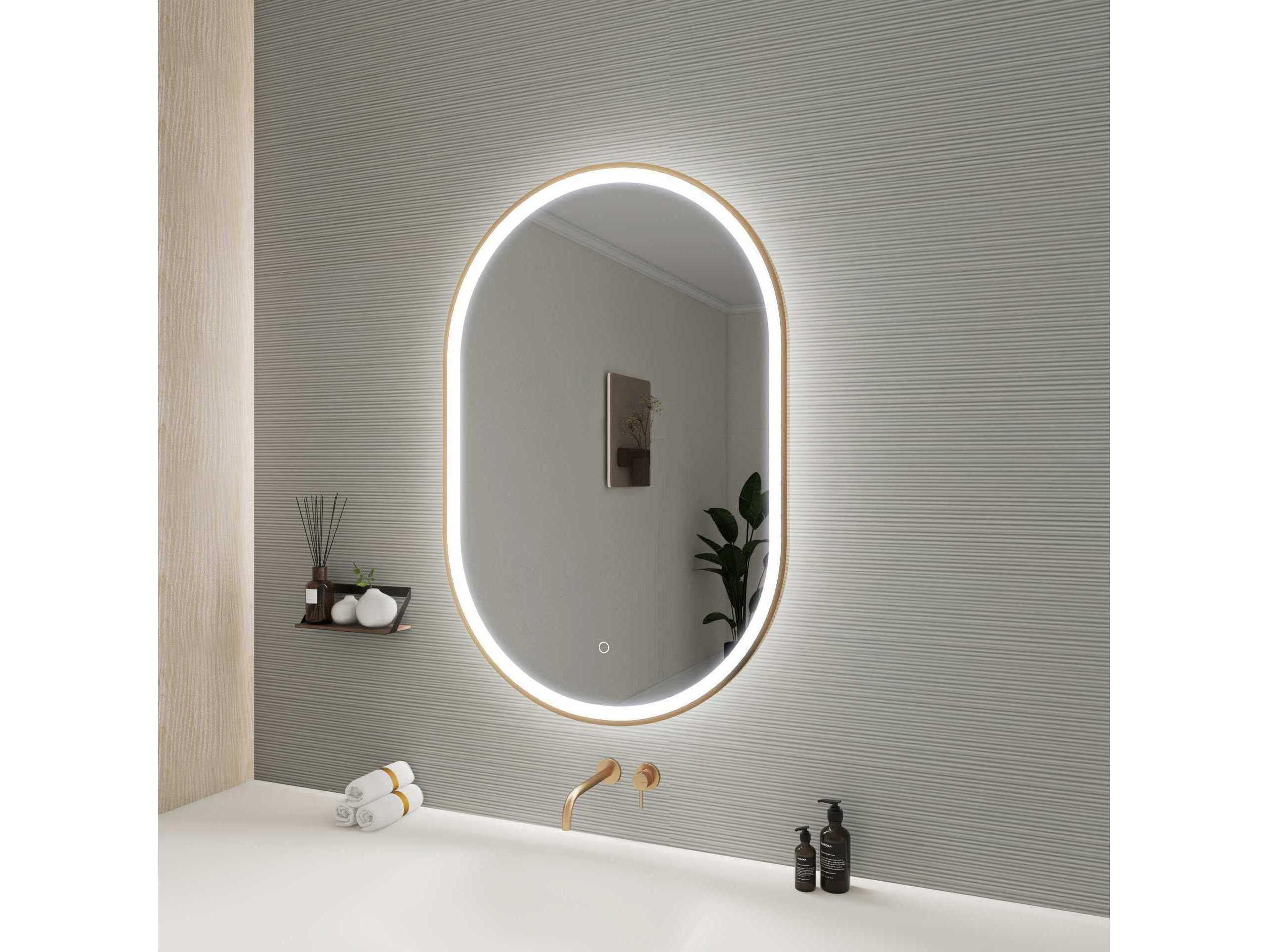 Elegant Lighting Harmoni Satin Gold Oval Wall Mirror