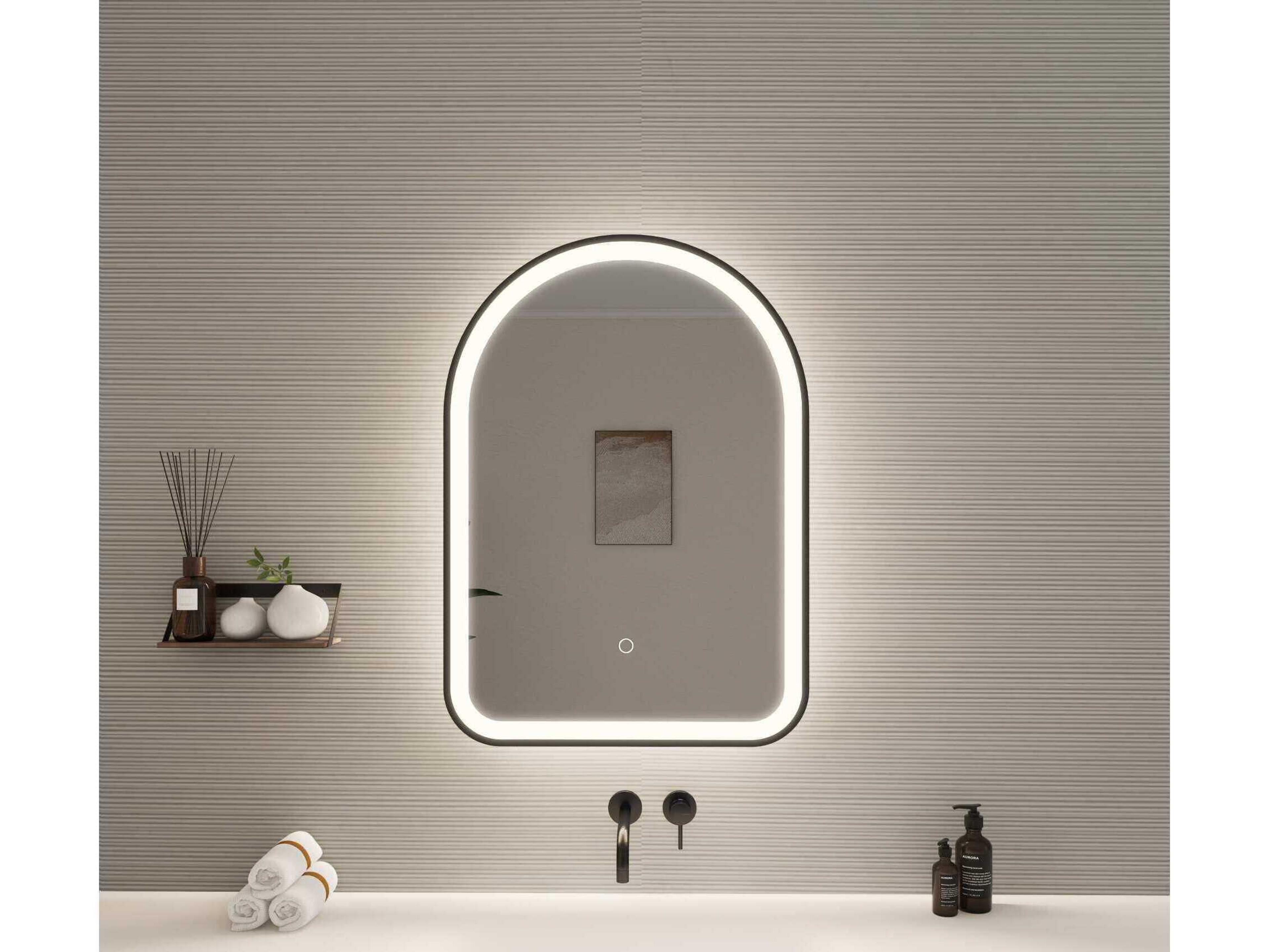 Elegant Lighting Harmoni Black Arch Wall Mirror