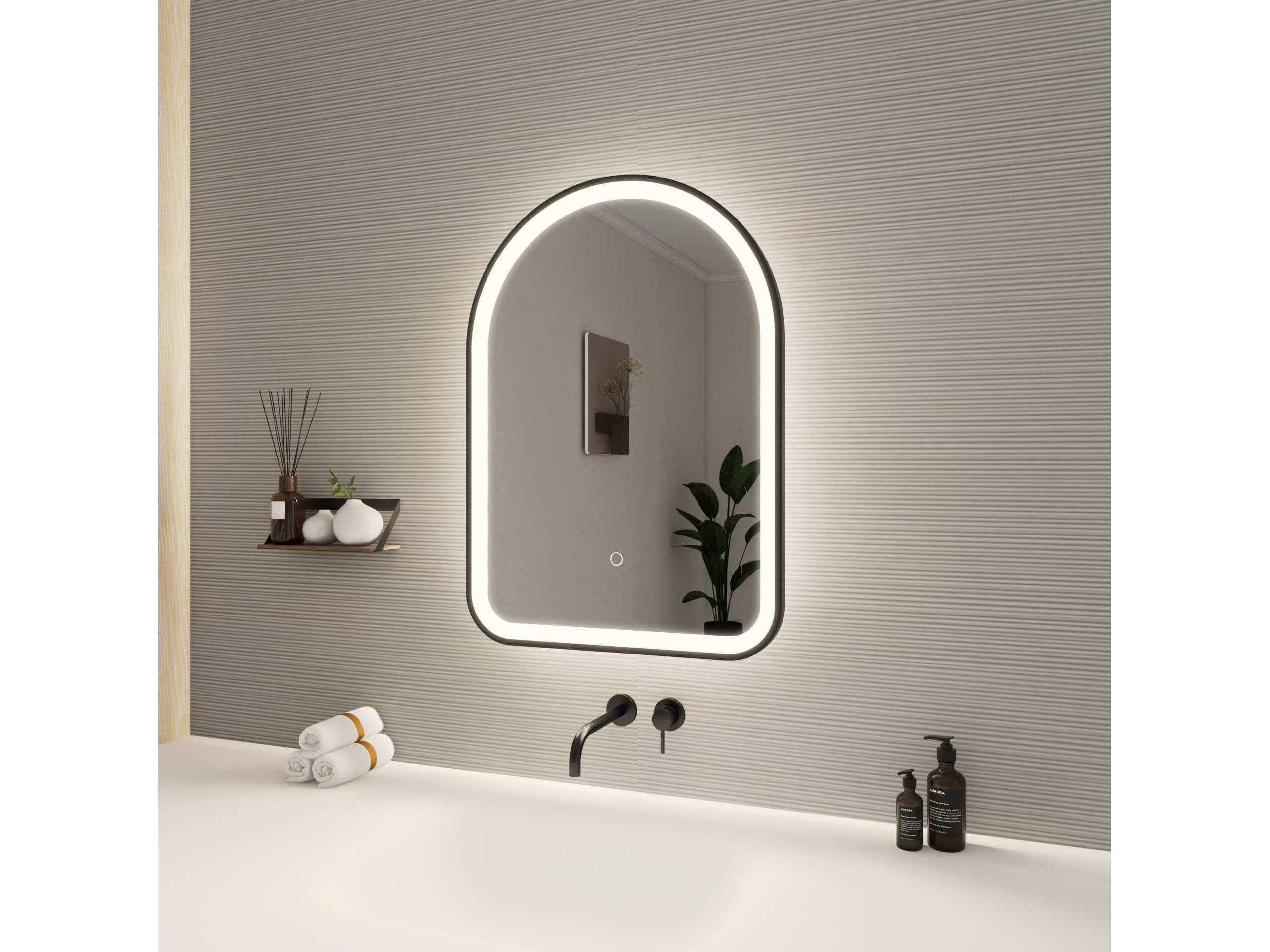 Elegant Lighting Harmoni Black Arch Wall Mirror
