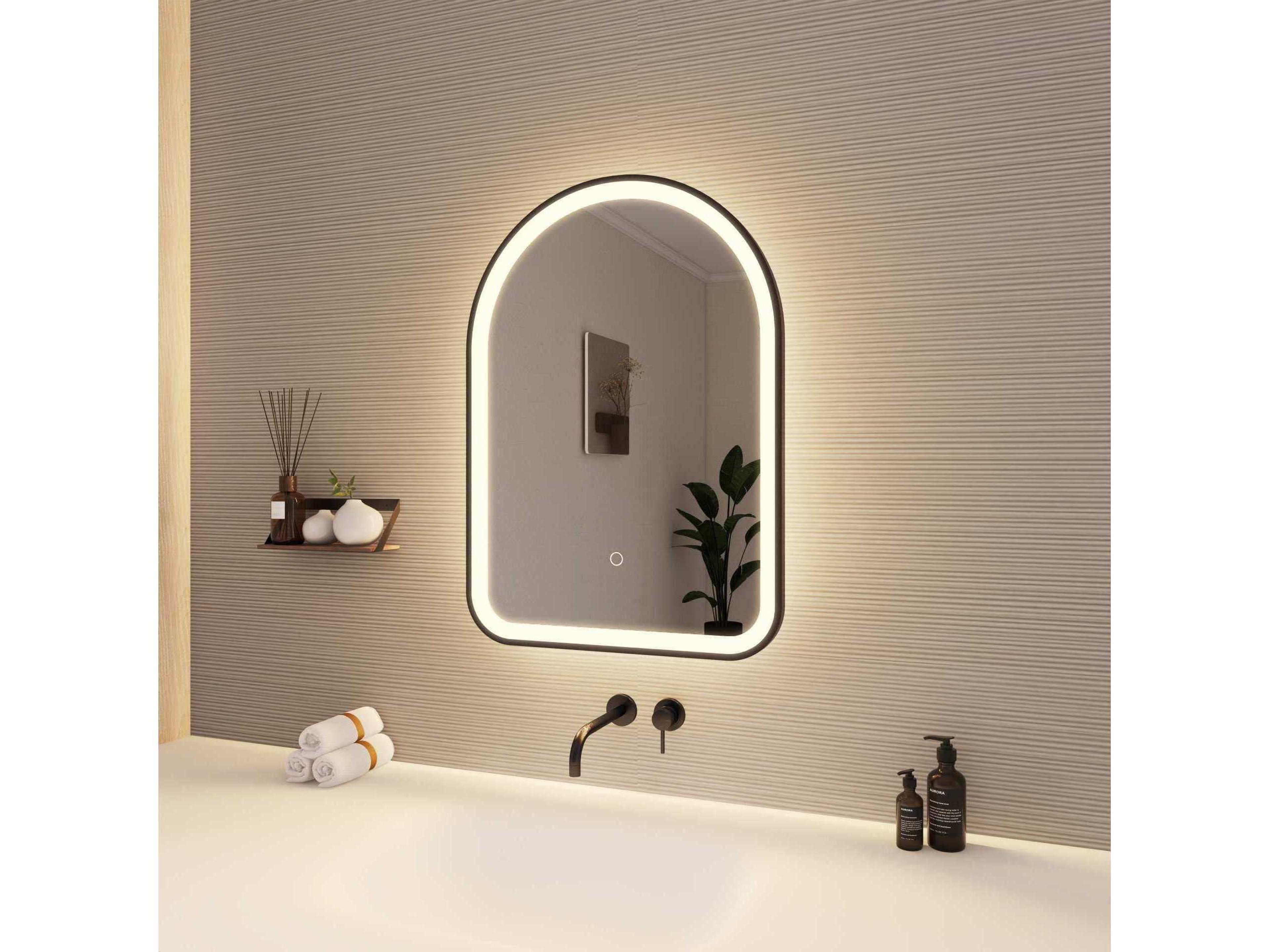 Elegant Lighting Harmoni Black Arch Wall Mirror
