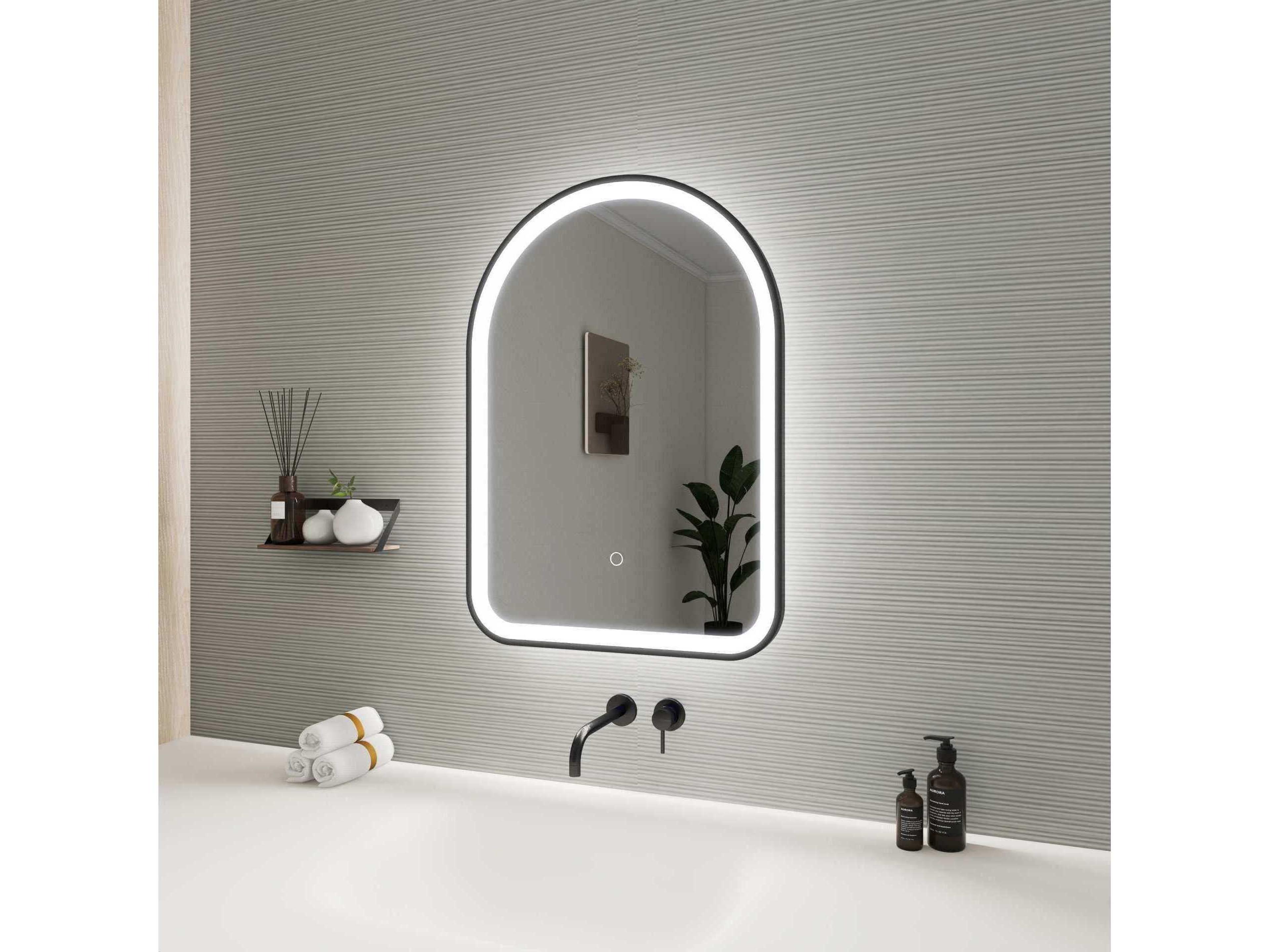 Elegant Lighting Harmoni Black Arch Wall Mirror
