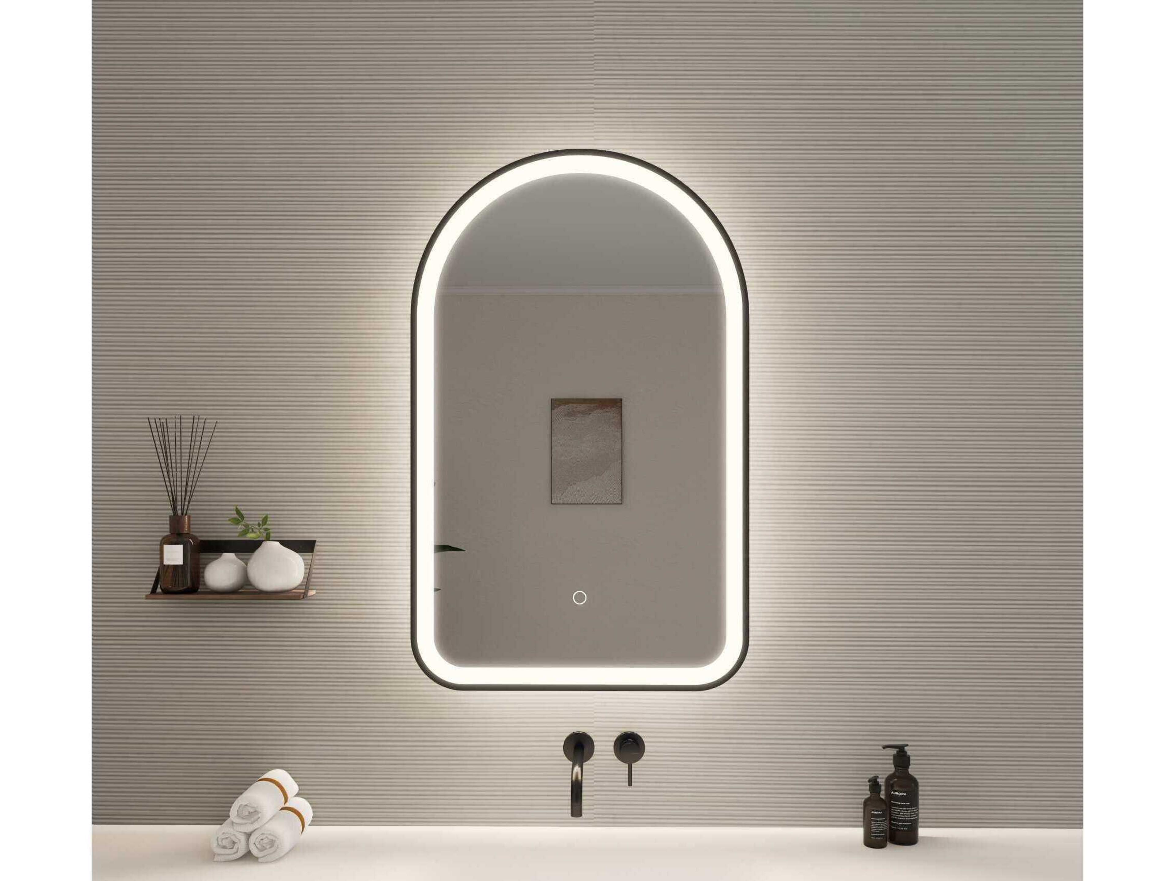 Elegant Lighting Harmoni Black Arch Wall Mirror