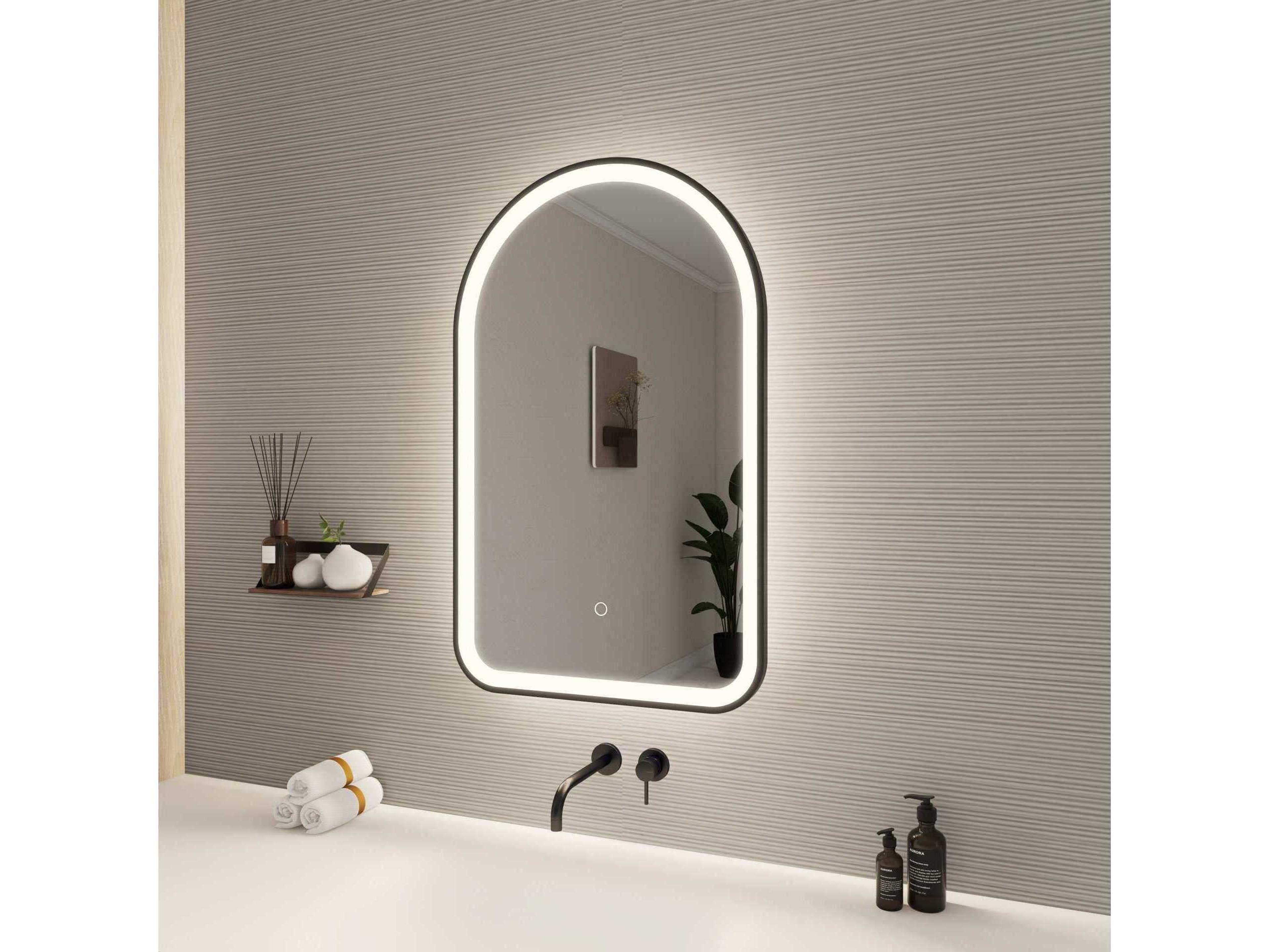 Elegant Lighting Harmoni Black Arch Wall Mirror