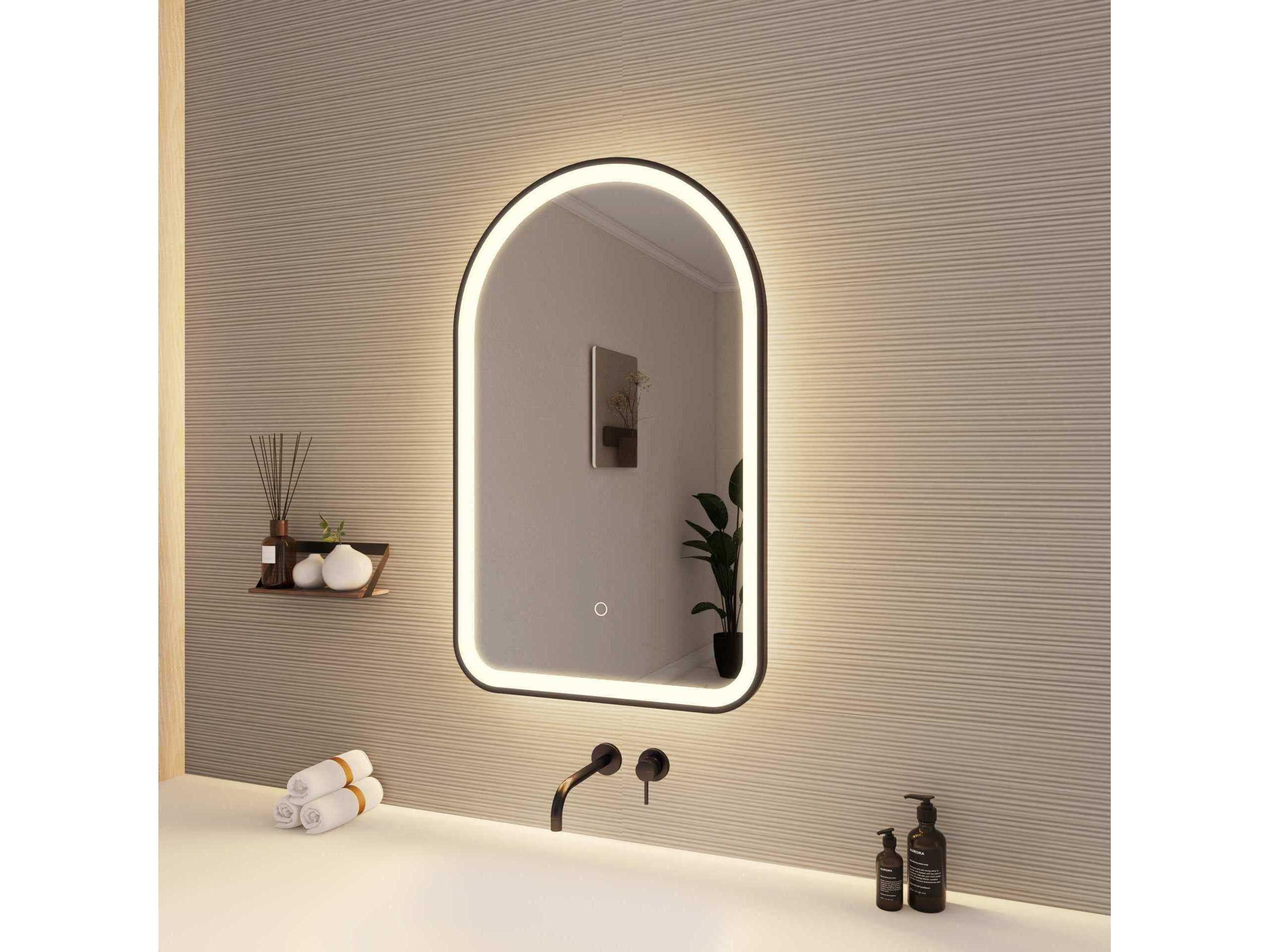 Elegant Lighting Harmoni Black Arch Wall Mirror