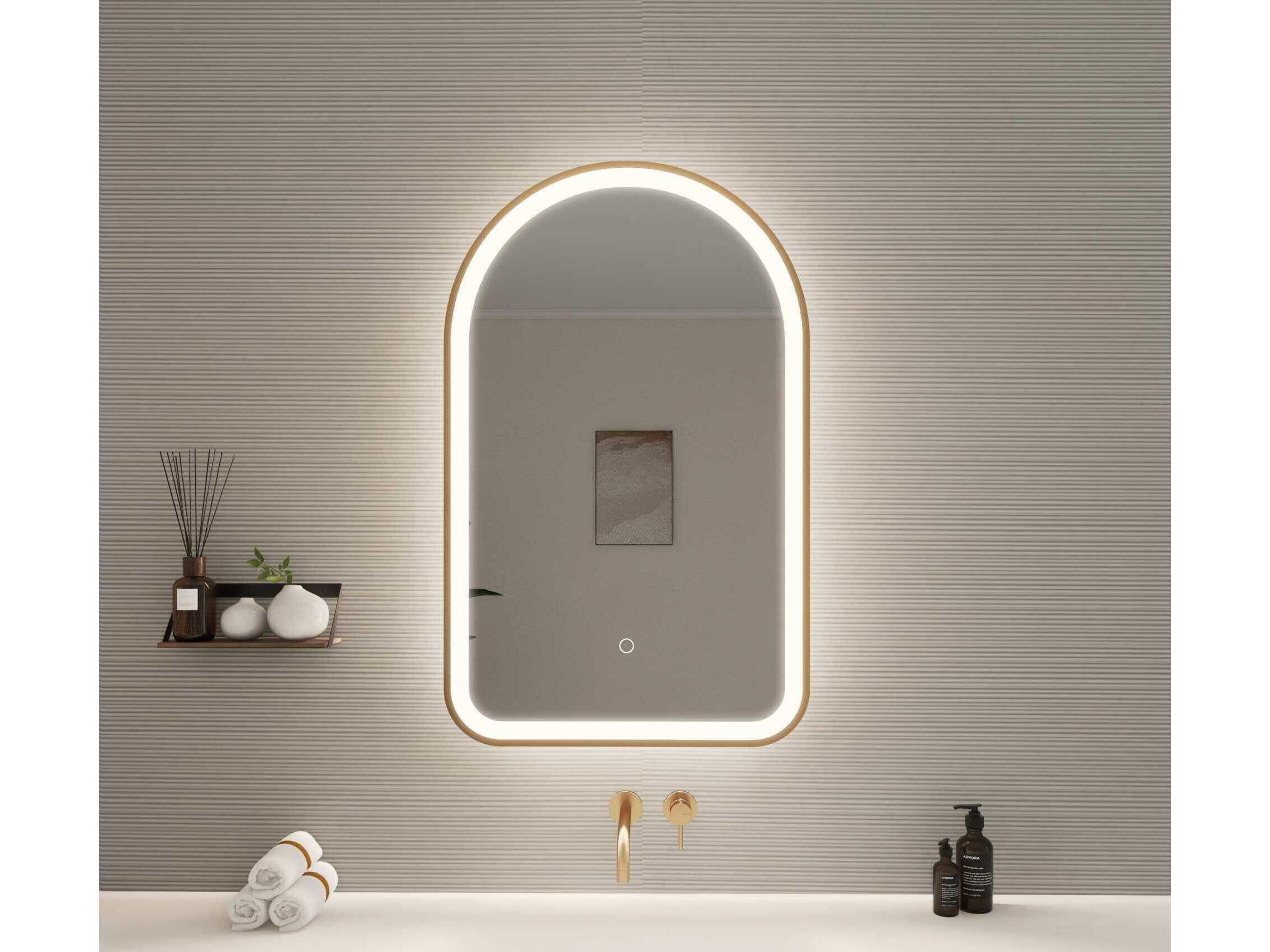 Elegant Lighting Harmoni Satin Gold Arch Wall Mirror