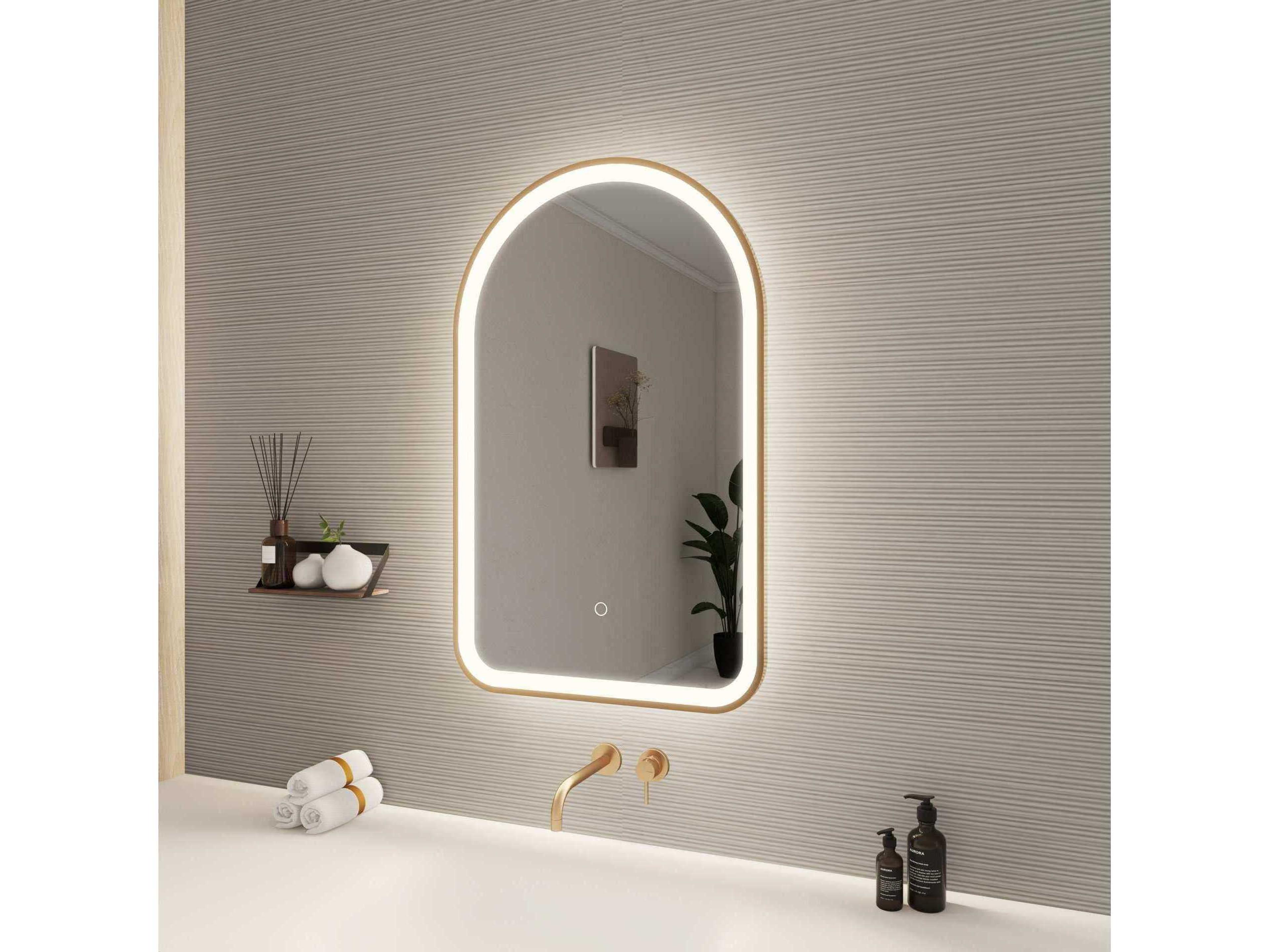 Elegant Lighting Harmoni Satin Gold Arch Wall Mirror