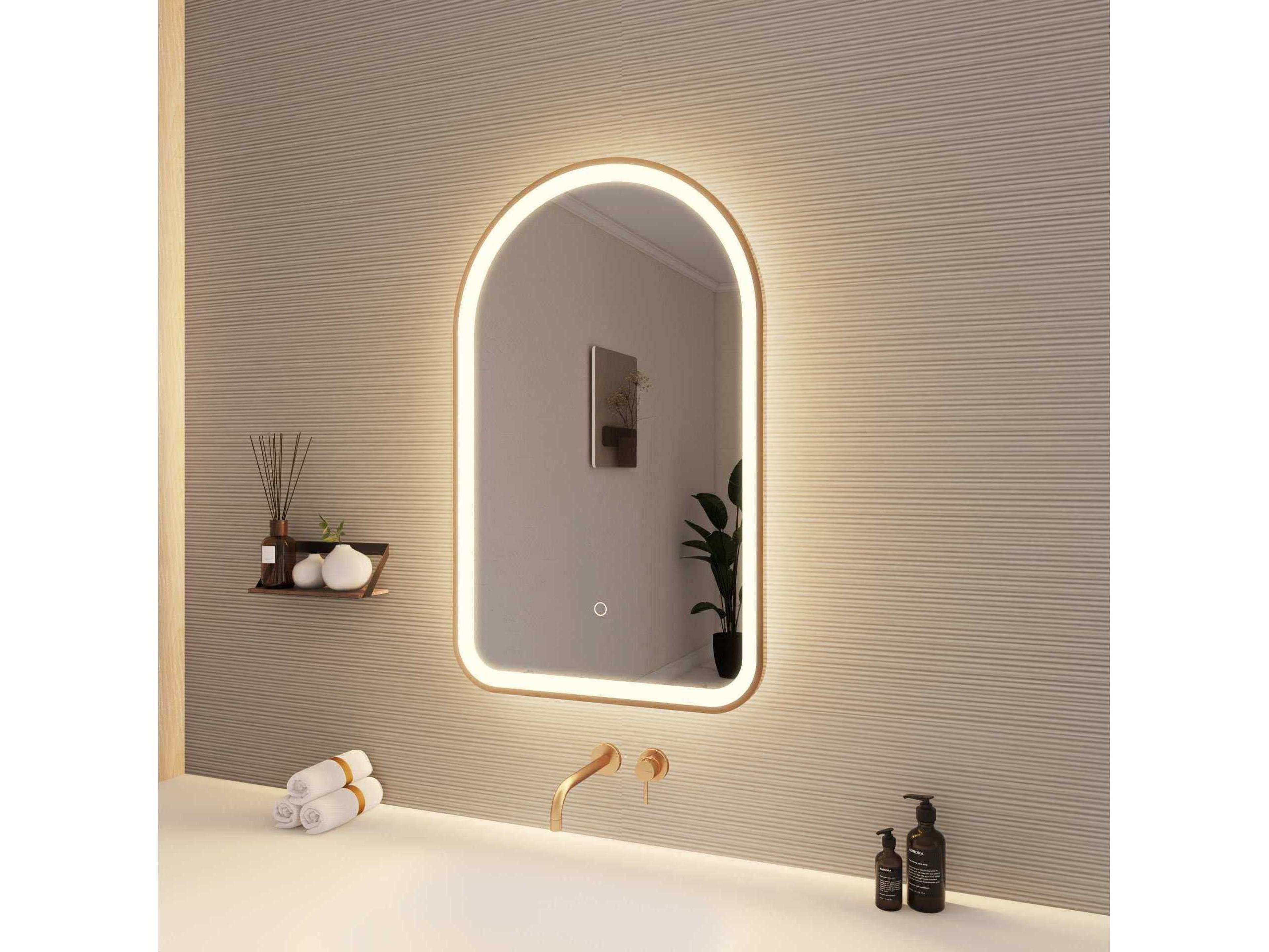 Elegant Lighting Harmoni Satin Gold Arch Wall Mirror