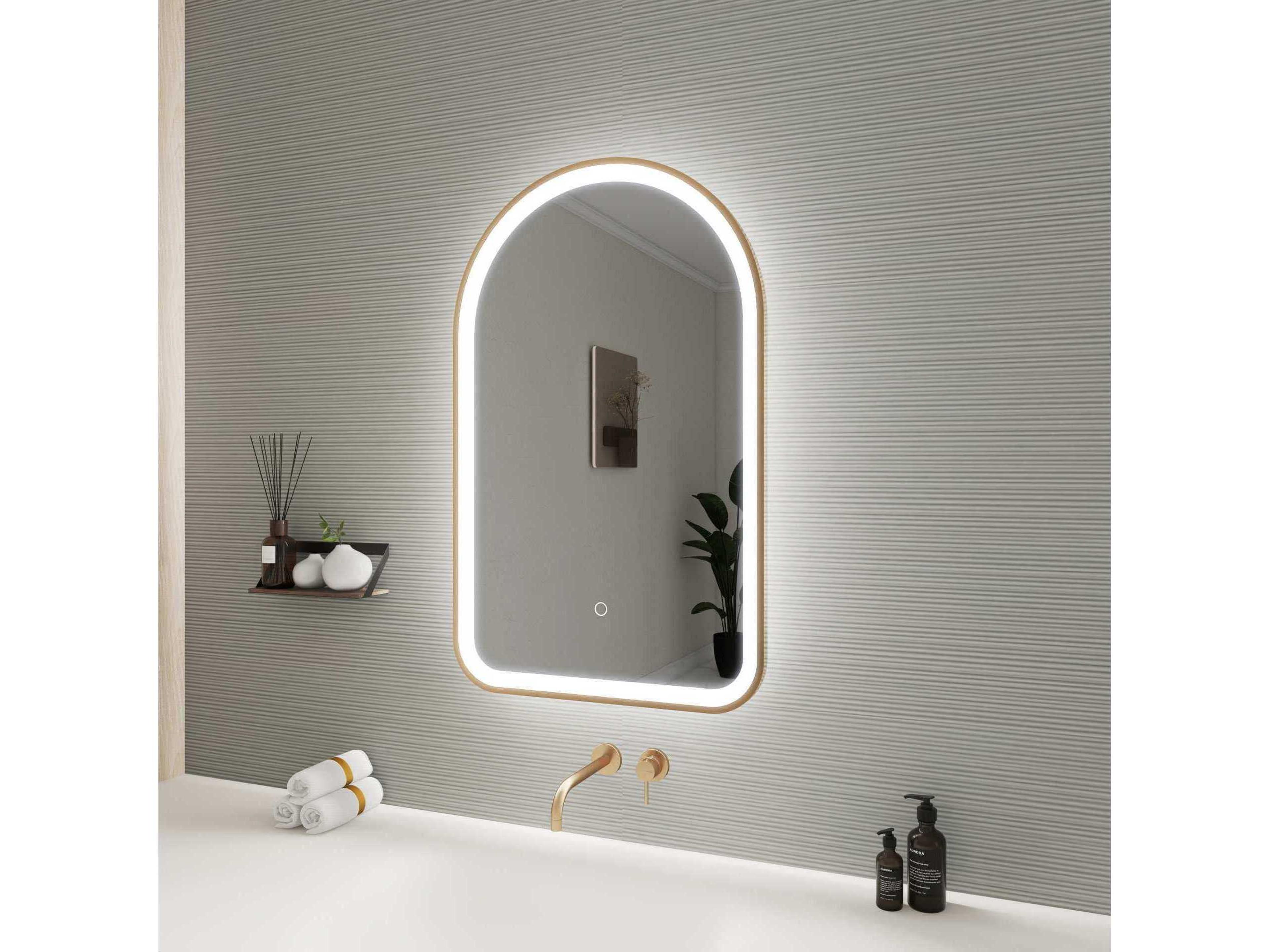 Elegant Lighting Harmoni Satin Gold Arch Wall Mirror