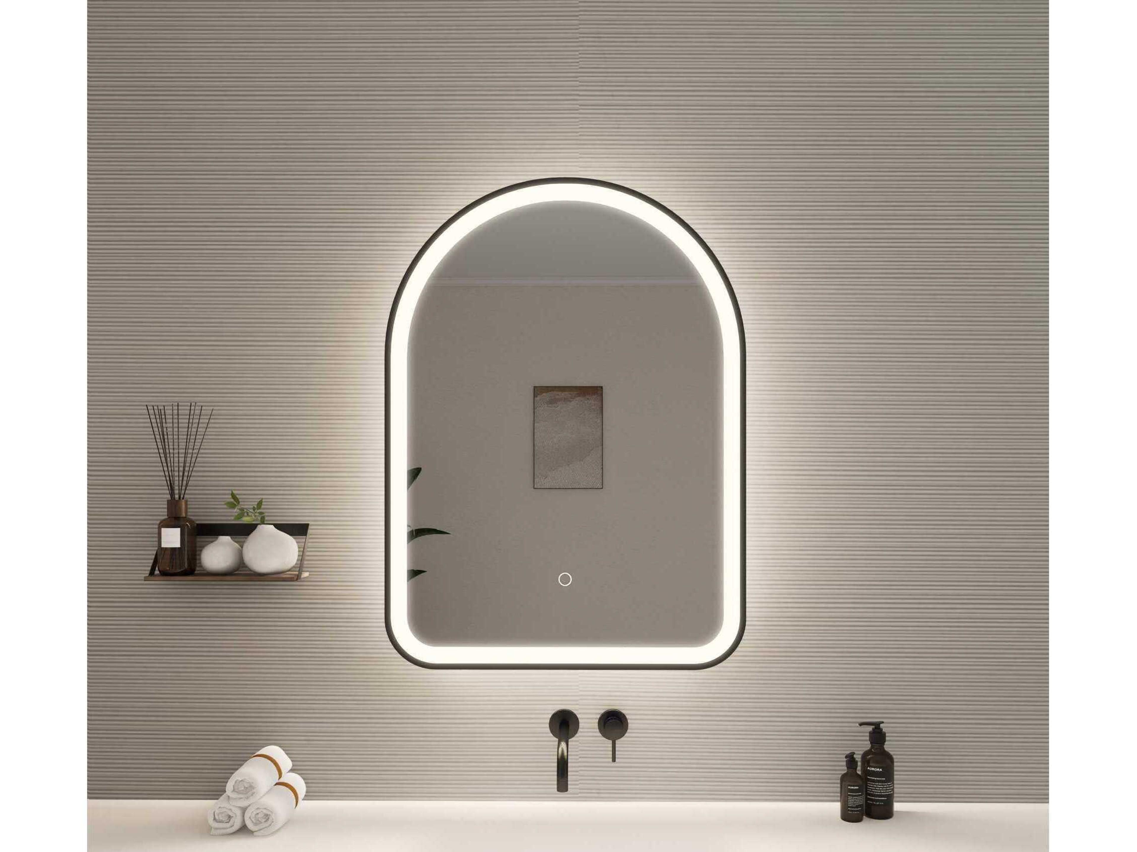 Elegant Lighting Harmoni Black Arch Wall Mirror