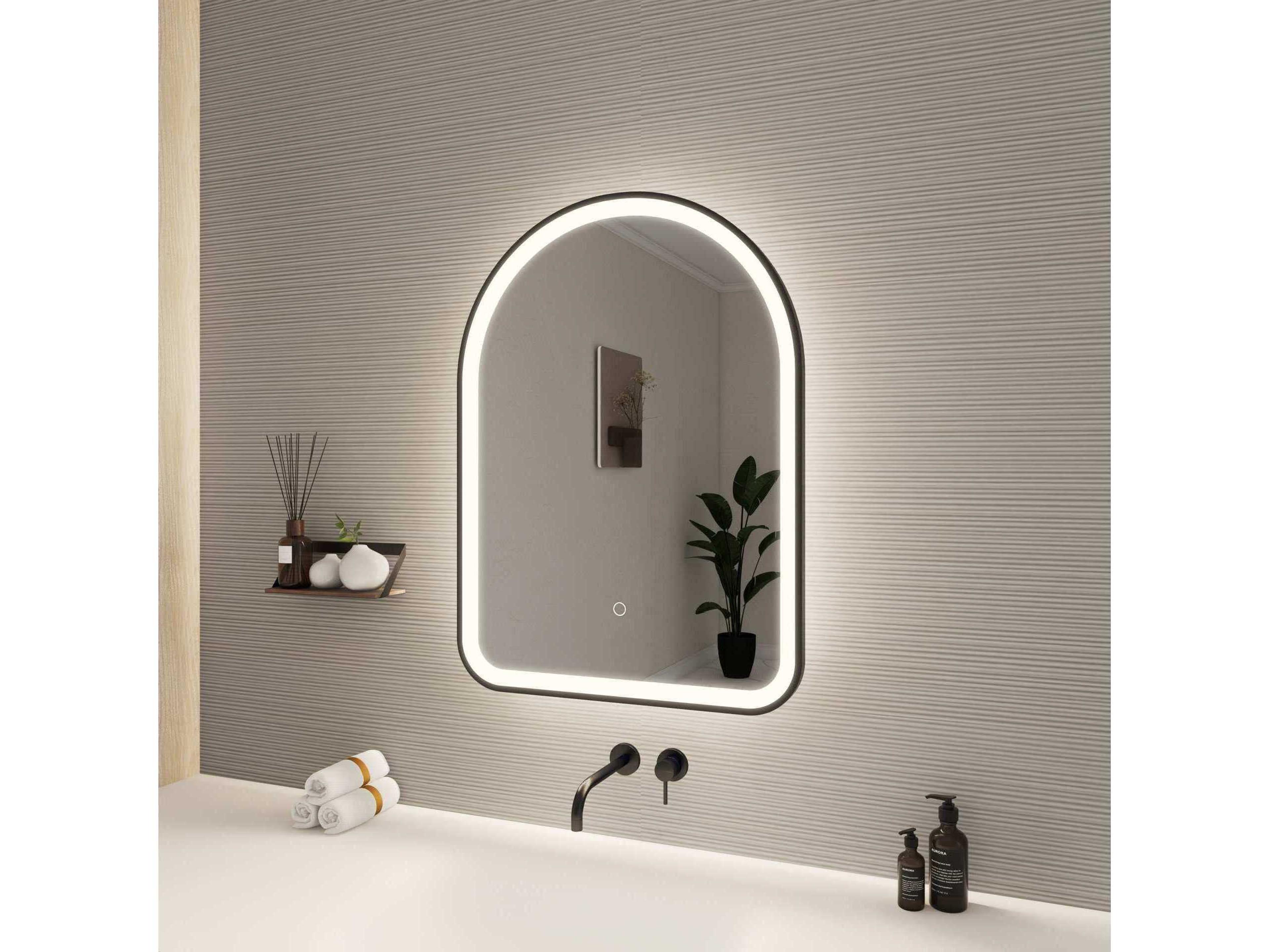 Elegant Lighting Harmoni Black Arch Wall Mirror