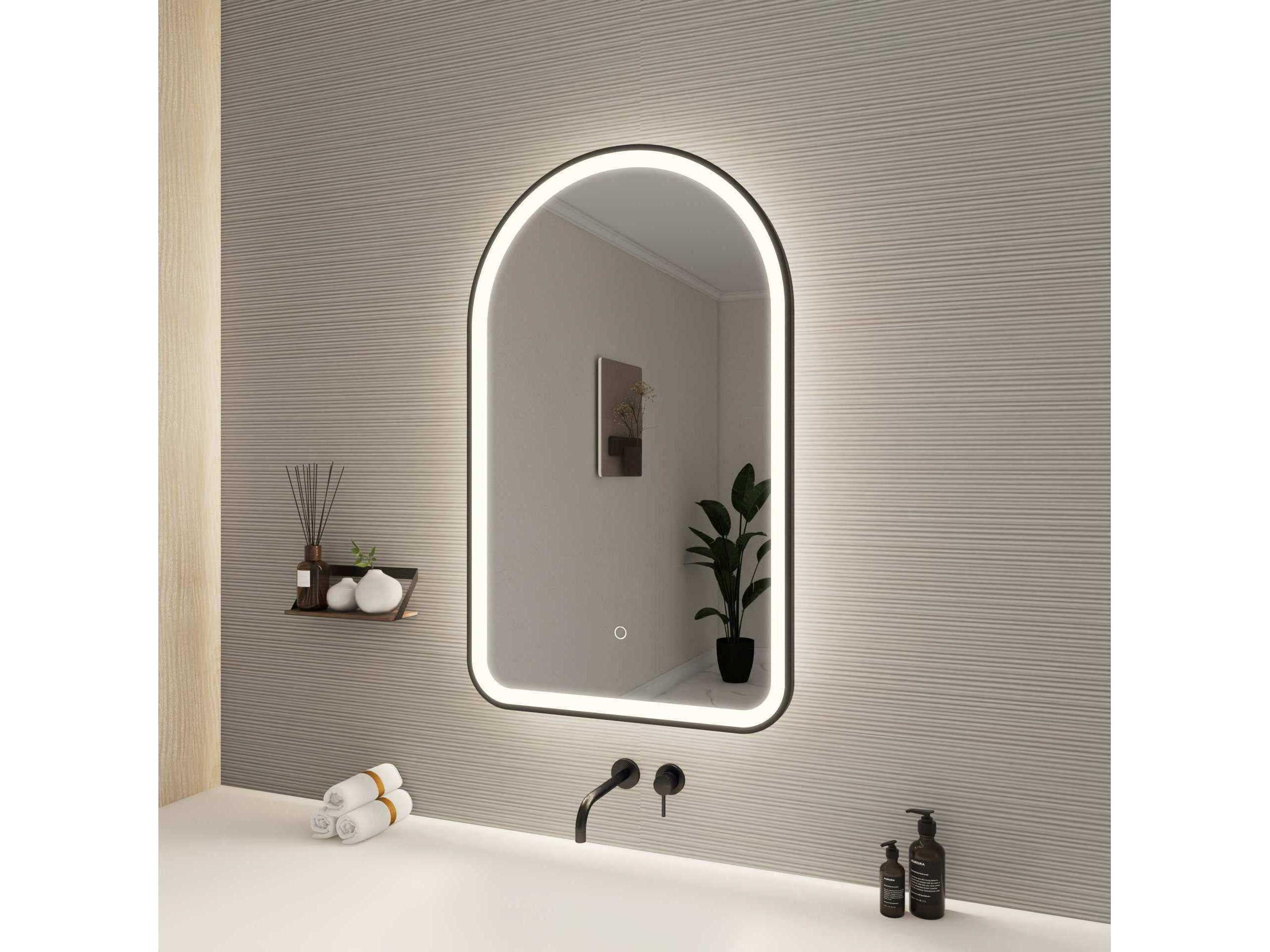 Elegant Lighting Harmoni Black Arch Wall Mirror