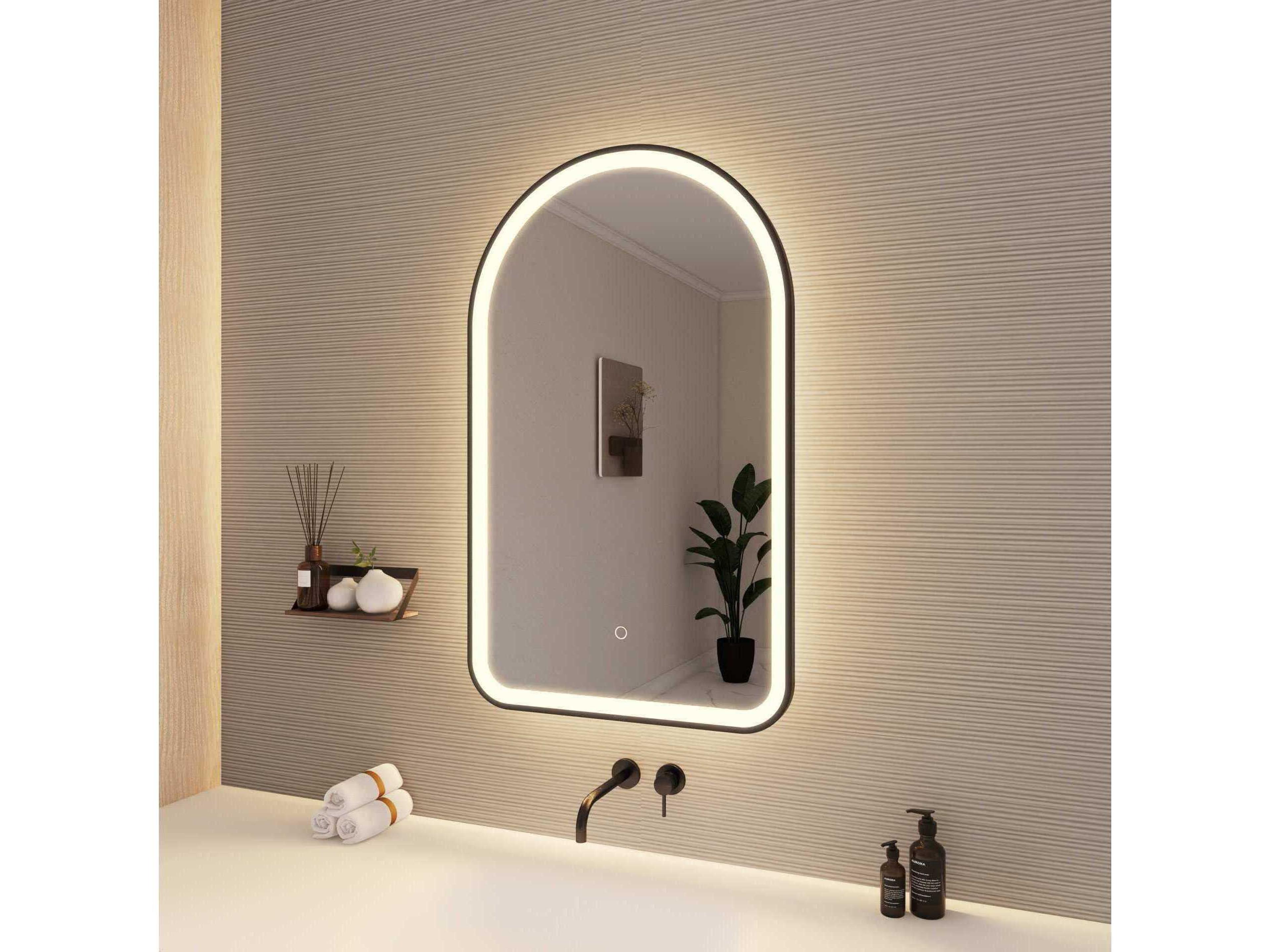 Elegant Lighting Harmoni Black Arch Wall Mirror