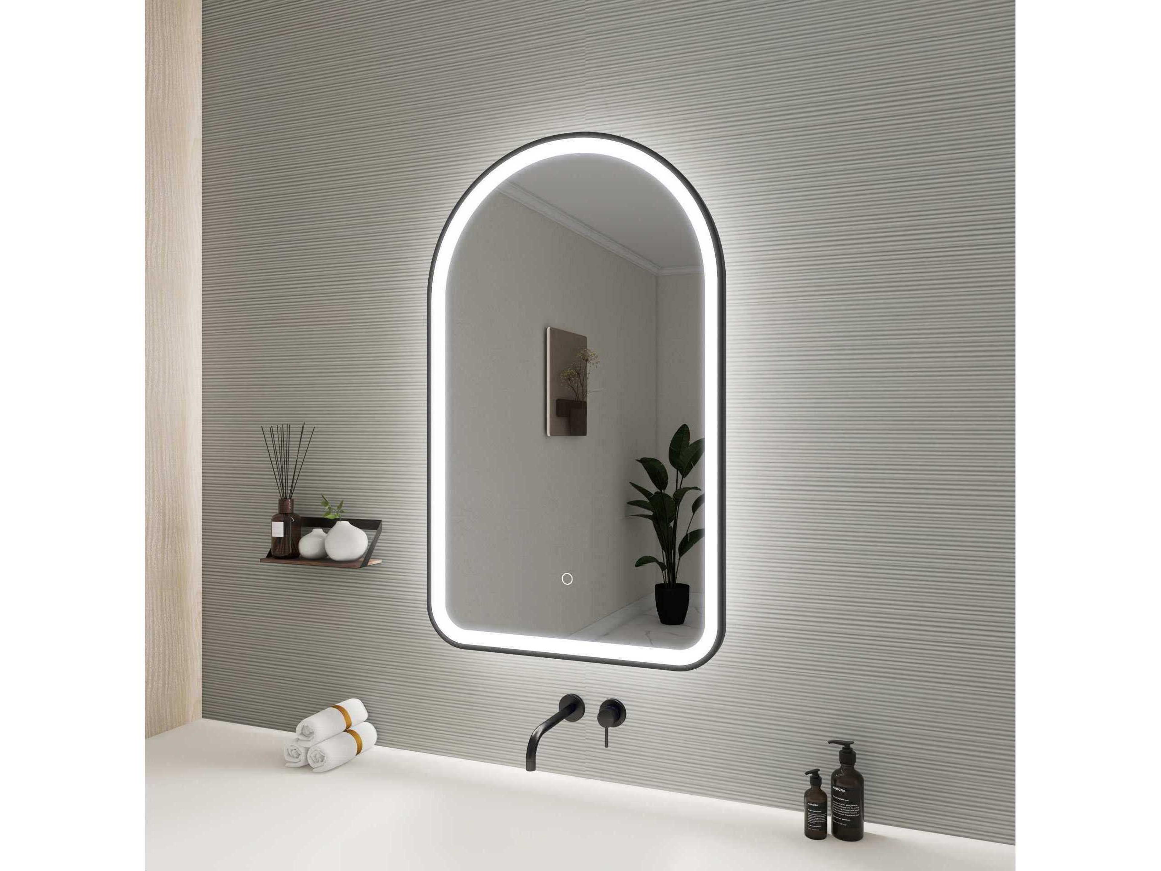 Elegant Lighting Harmoni Black Arch Wall Mirror