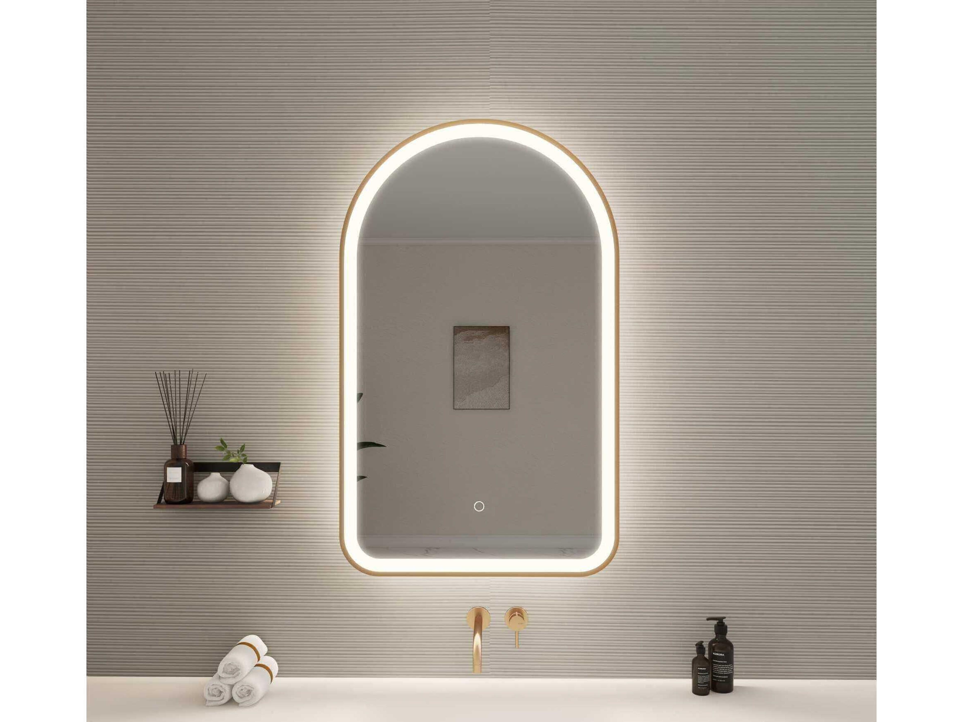 Elegant Lighting Harmoni Satin Gold Arch Wall Mirror
