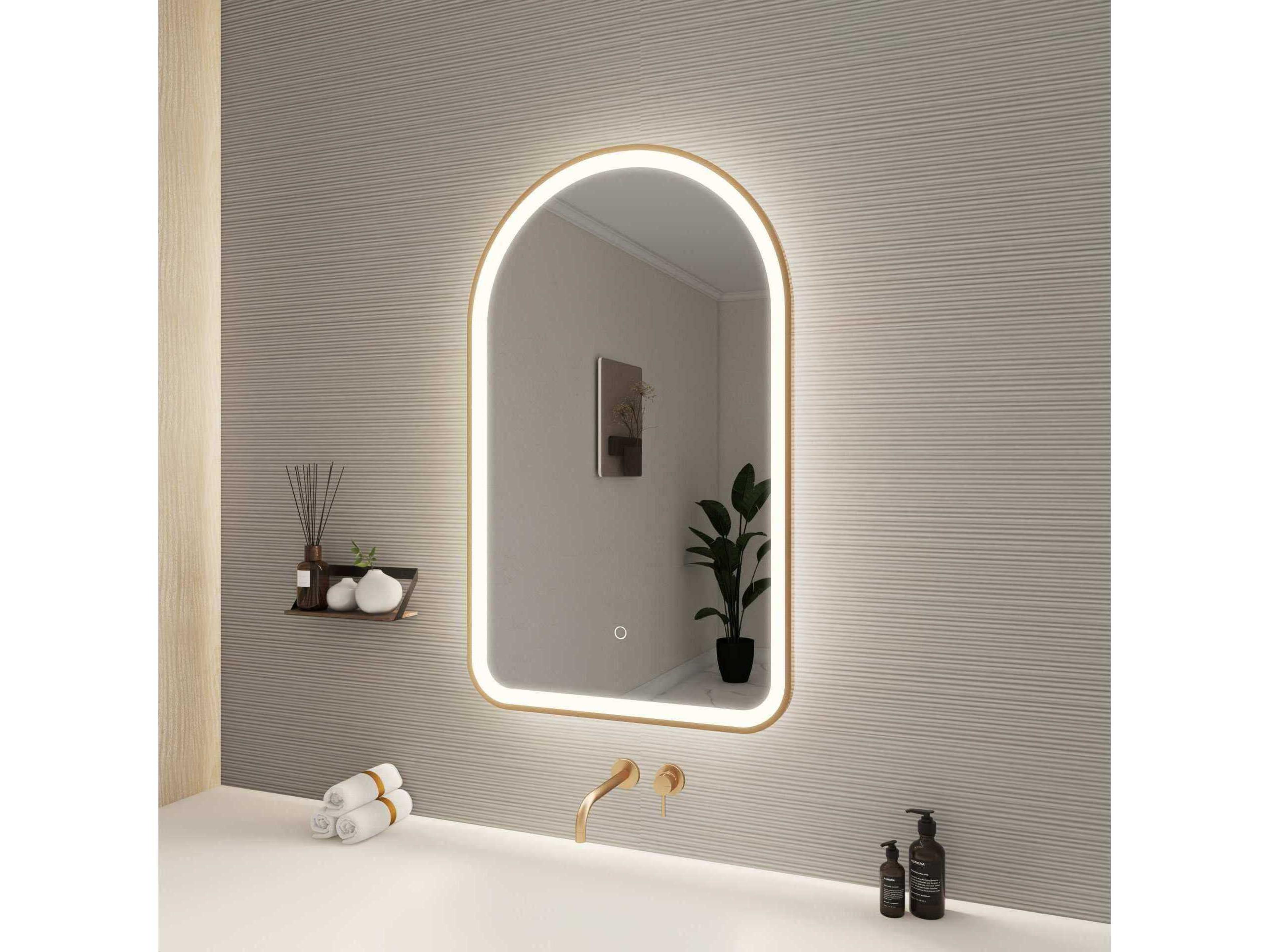 Elegant Lighting Harmoni Satin Gold Arch Wall Mirror