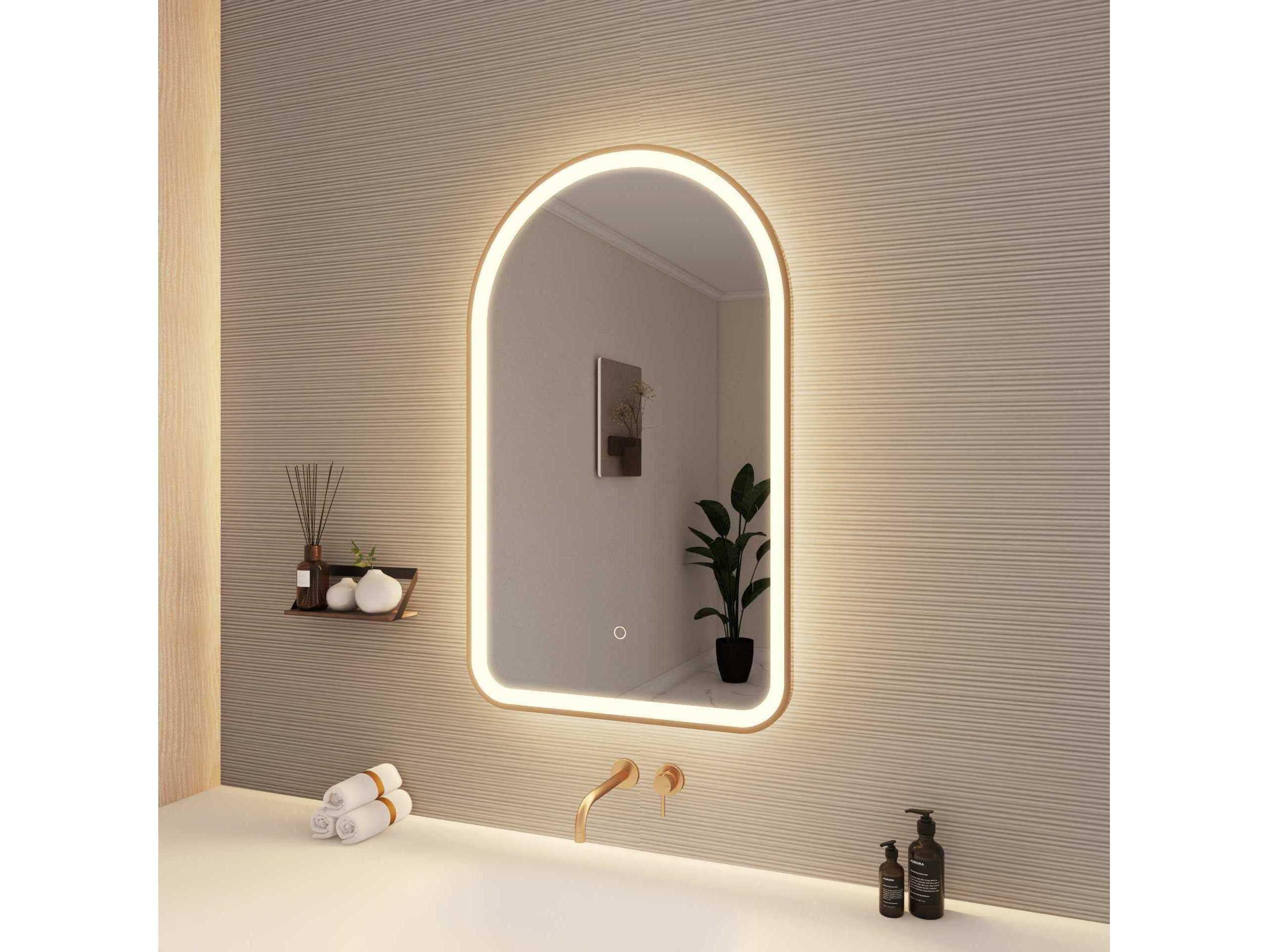 Elegant Lighting Harmoni Satin Gold Arch Wall Mirror