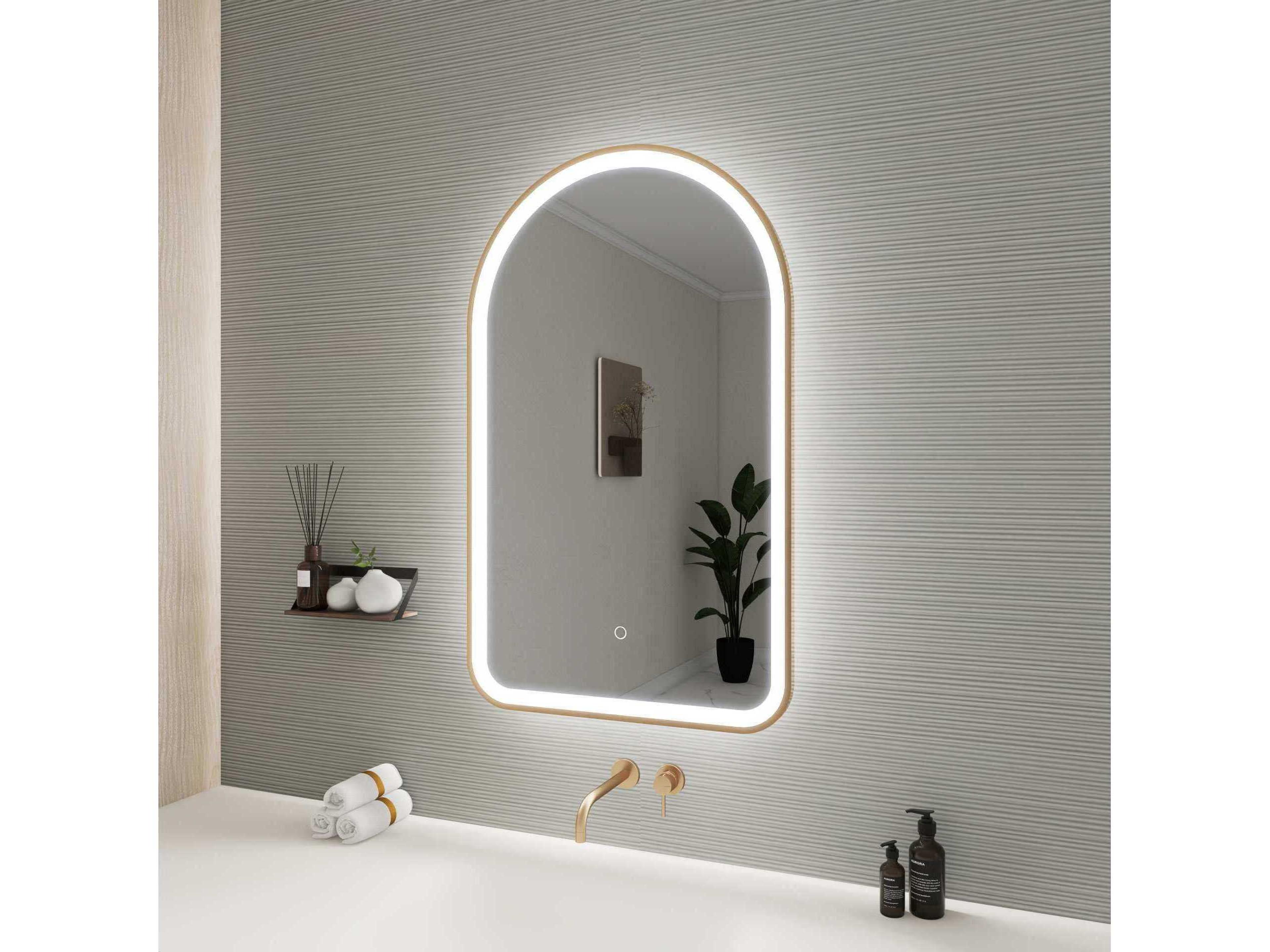 Elegant Lighting Harmoni Satin Gold Arch Wall Mirror