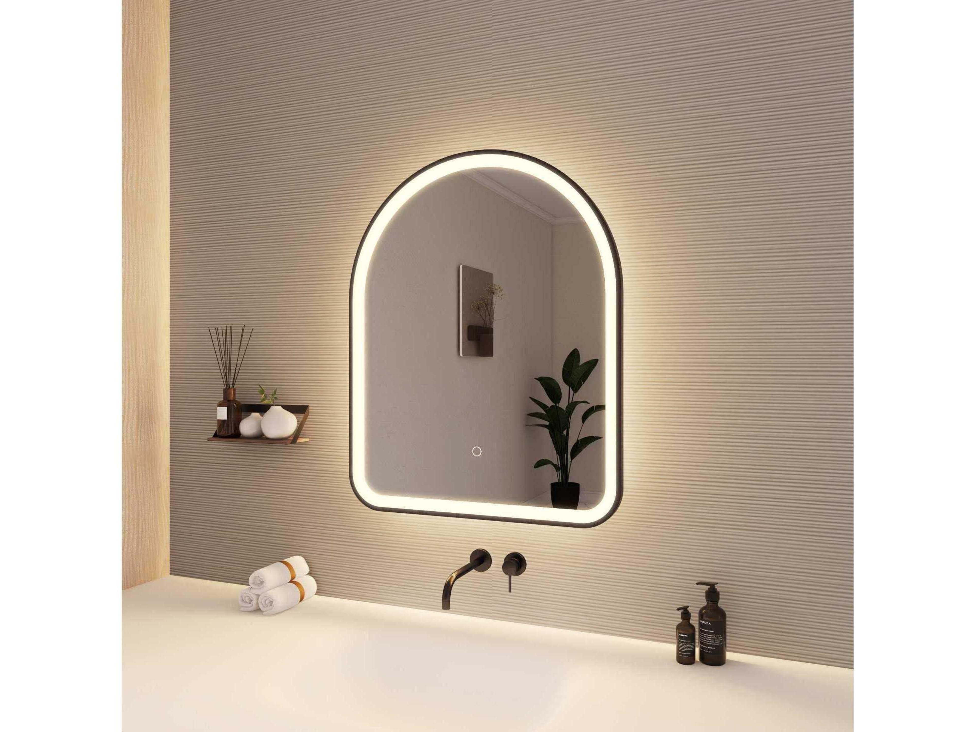 Elegant Lighting Harmoni Black Arch Wall Mirror