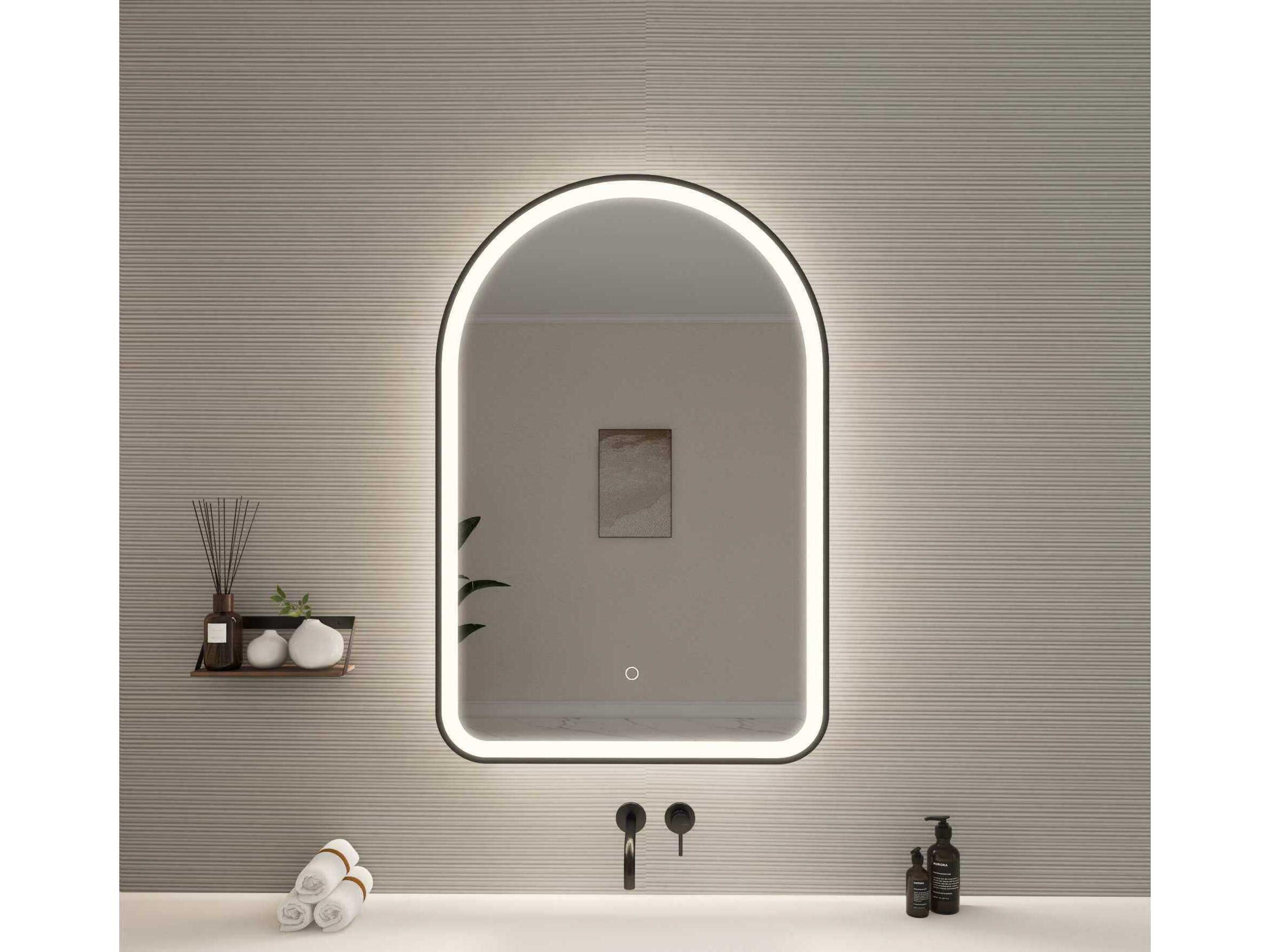 Elegant Lighting Harmoni Black Arch Wall Mirror