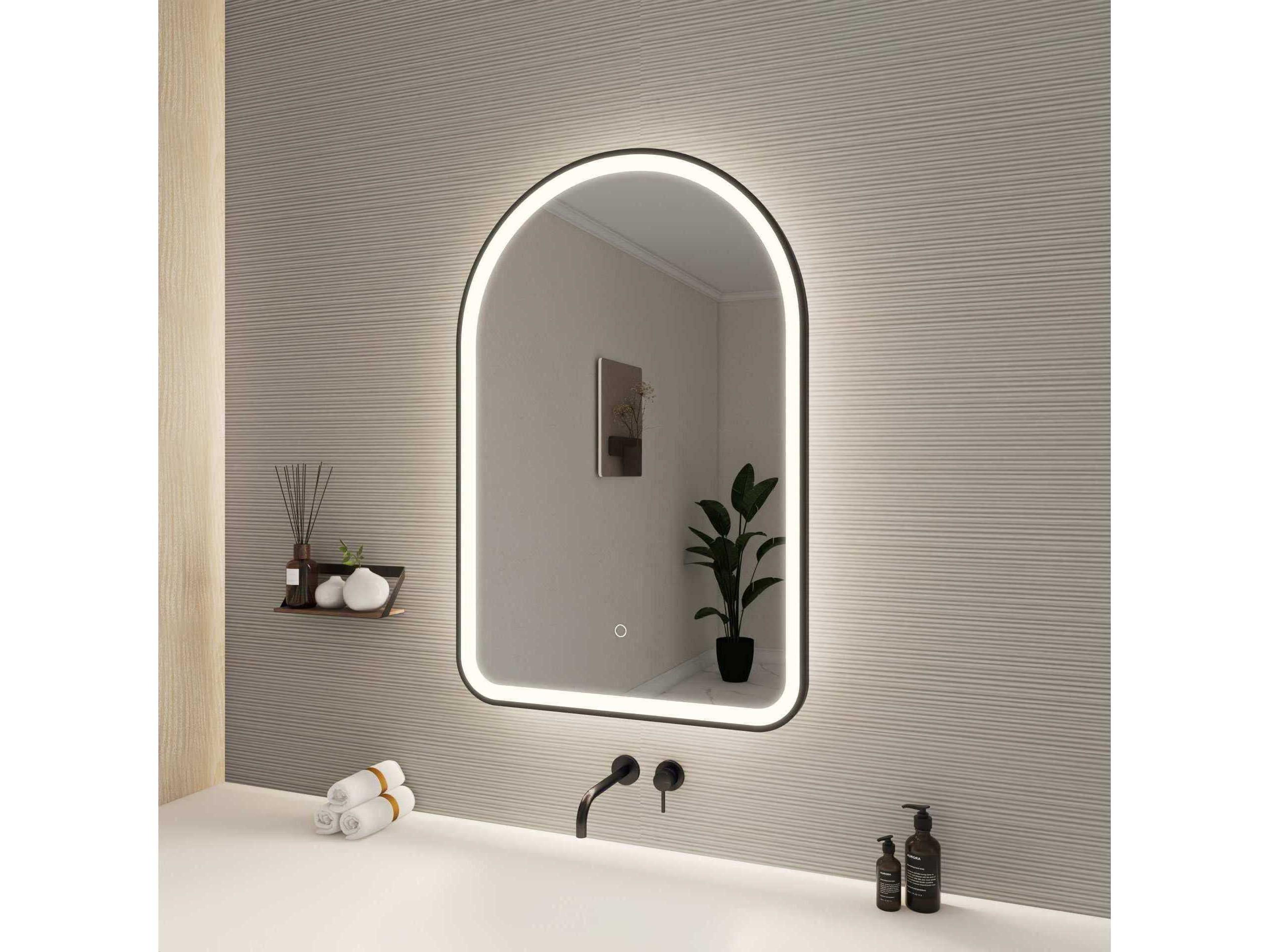 Elegant Lighting Harmoni Black Arch Wall Mirror