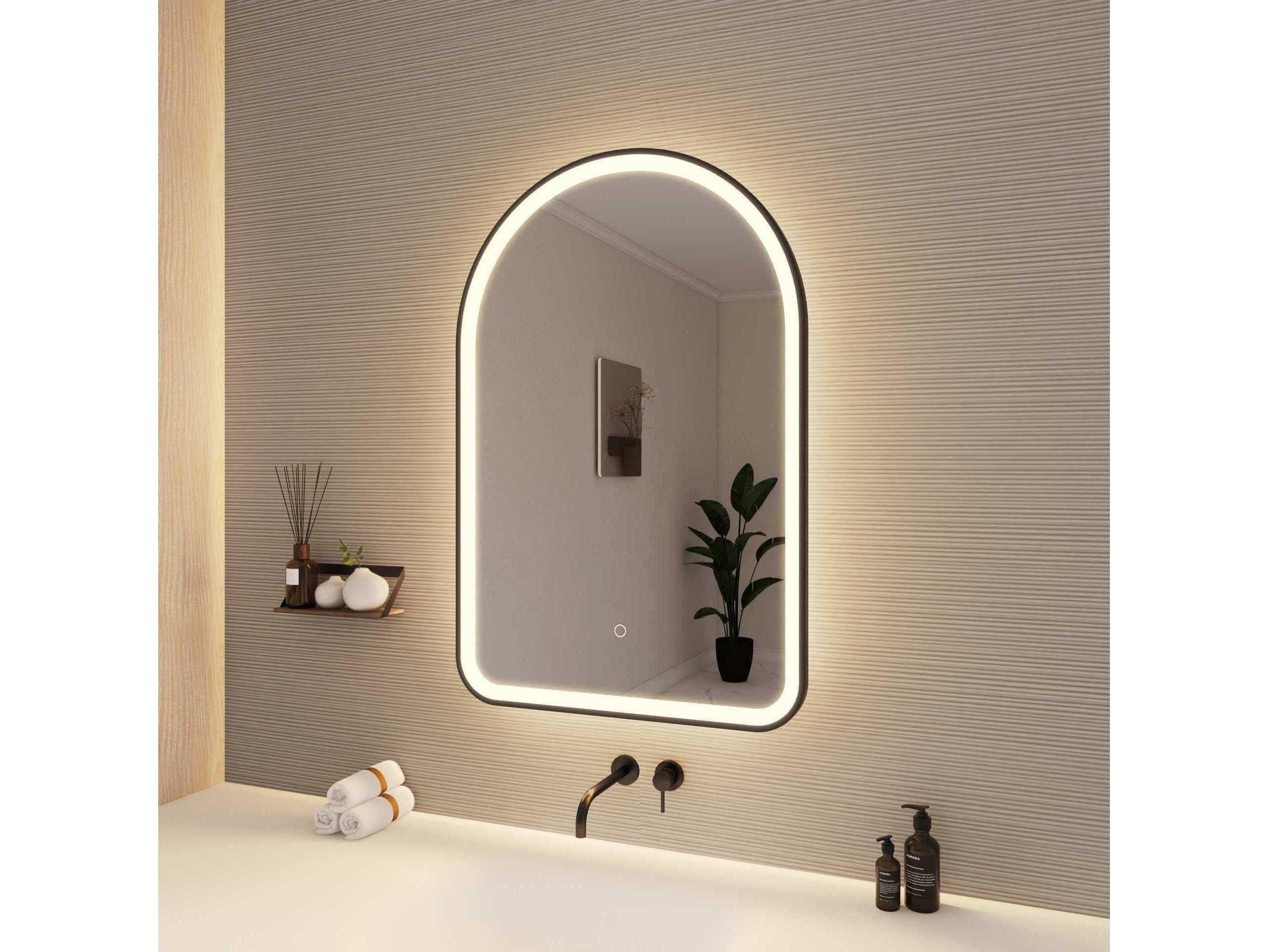 Elegant Lighting Harmoni Black Arch Wall Mirror