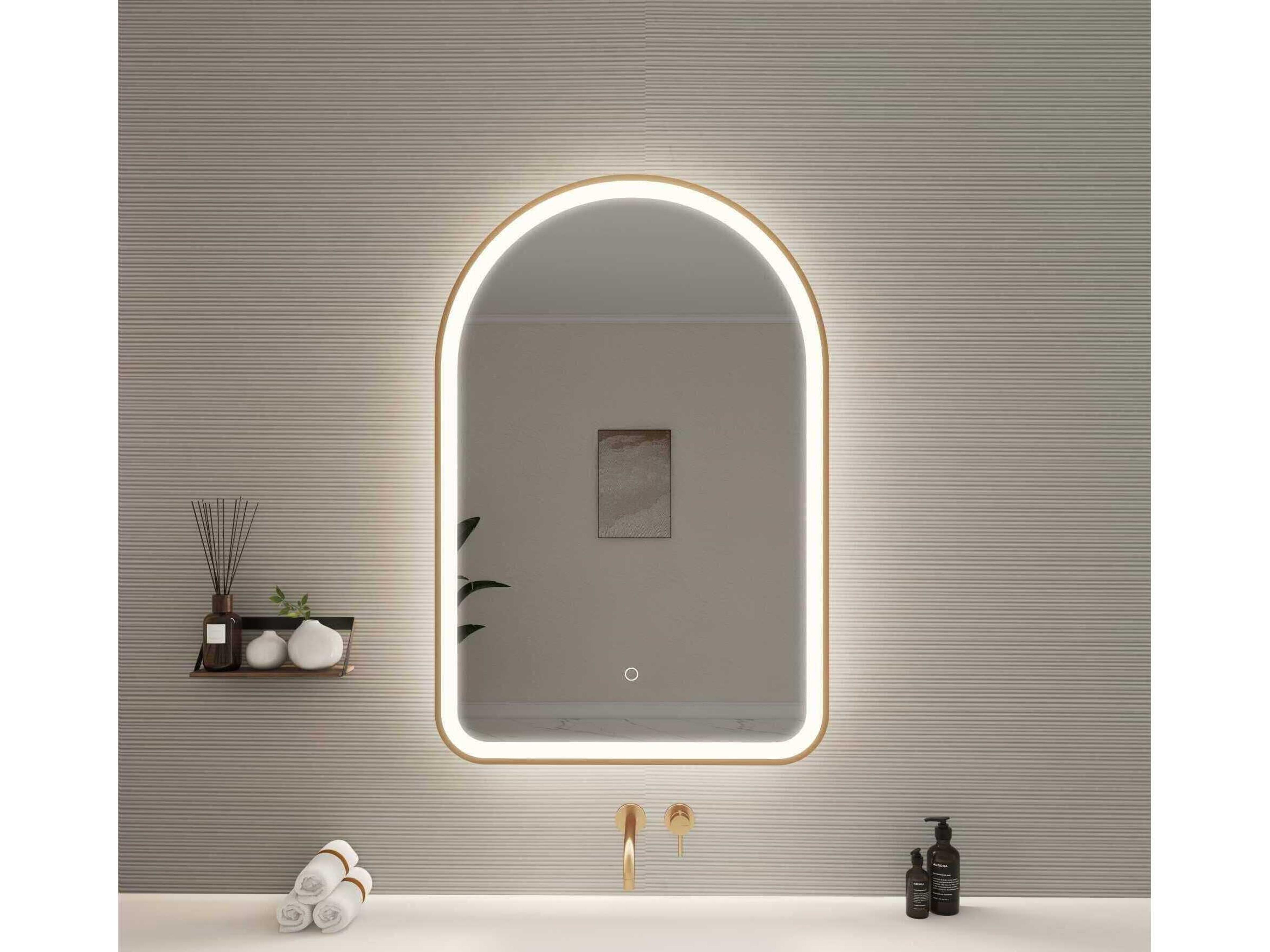 Elegant Lighting Harmoni Satin Gold Arch Wall Mirror