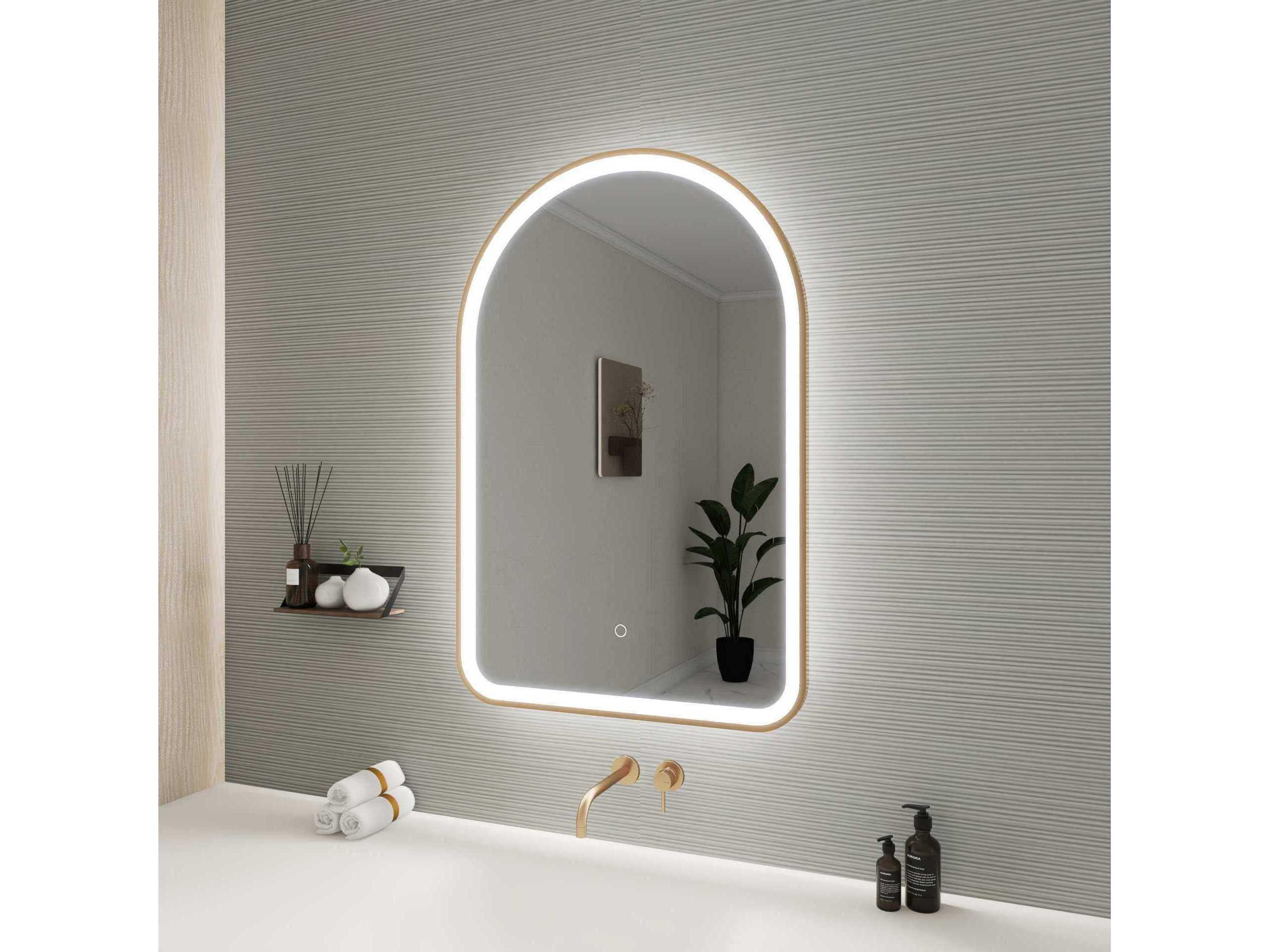 Elegant Lighting Harmoni Satin Gold Arch Wall Mirror