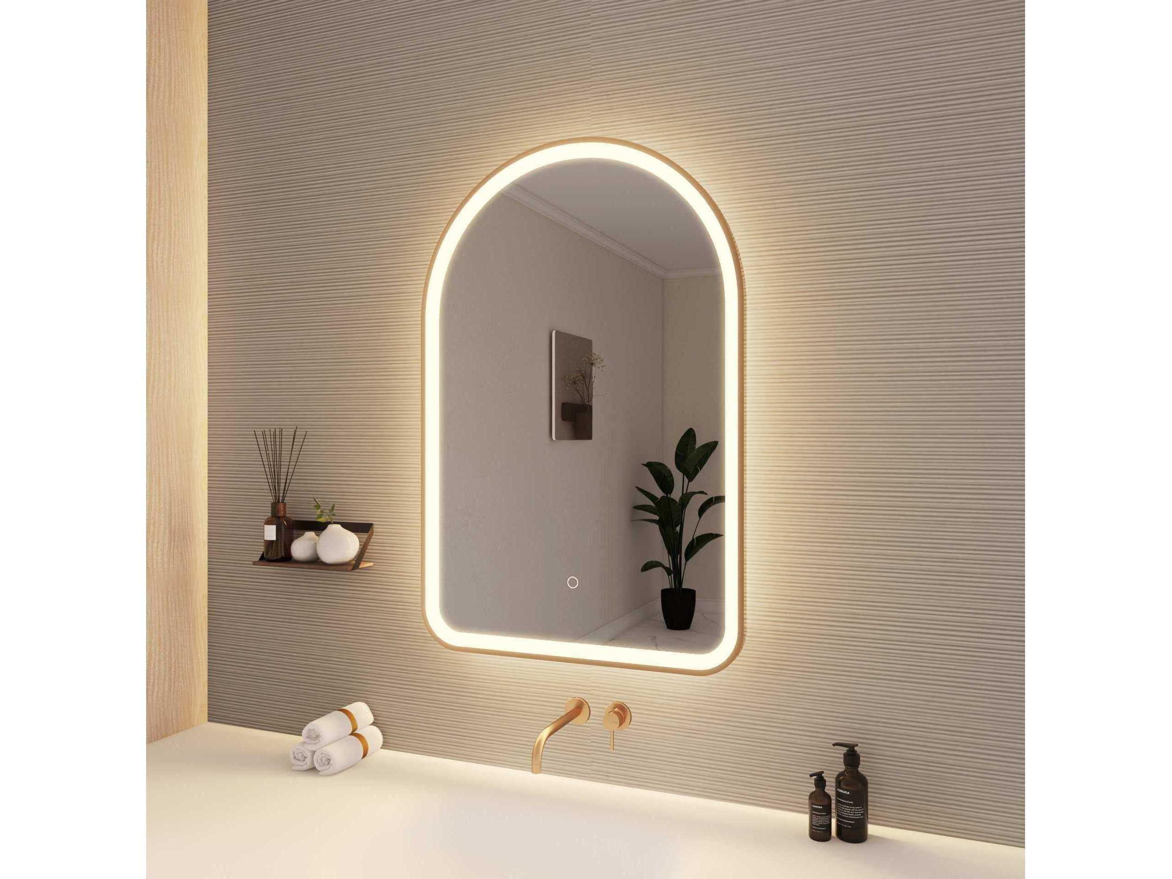Elegant Lighting Harmoni Satin Gold Arch Wall Mirror