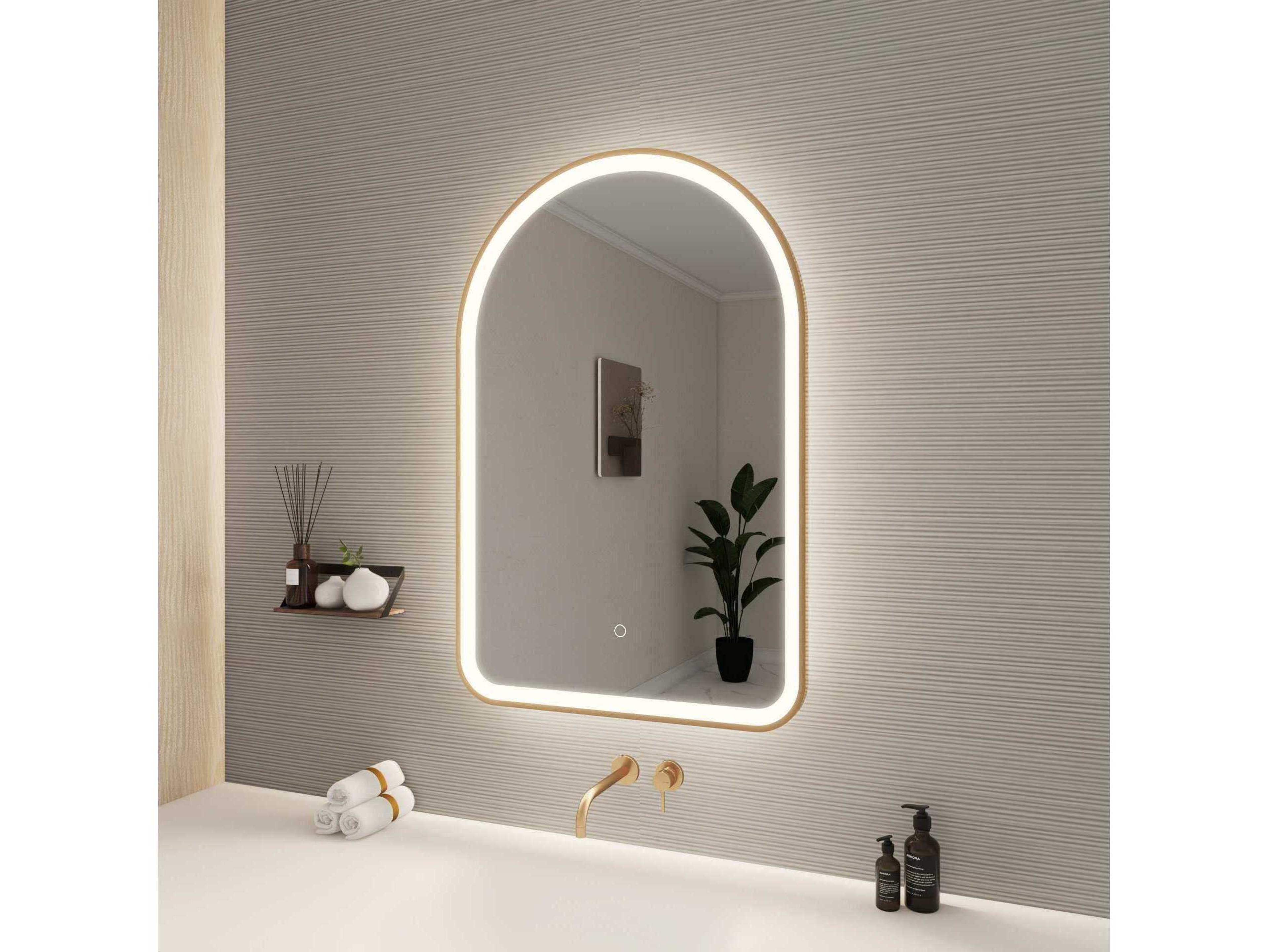 Elegant Lighting Harmoni Satin Gold Arch Wall Mirror