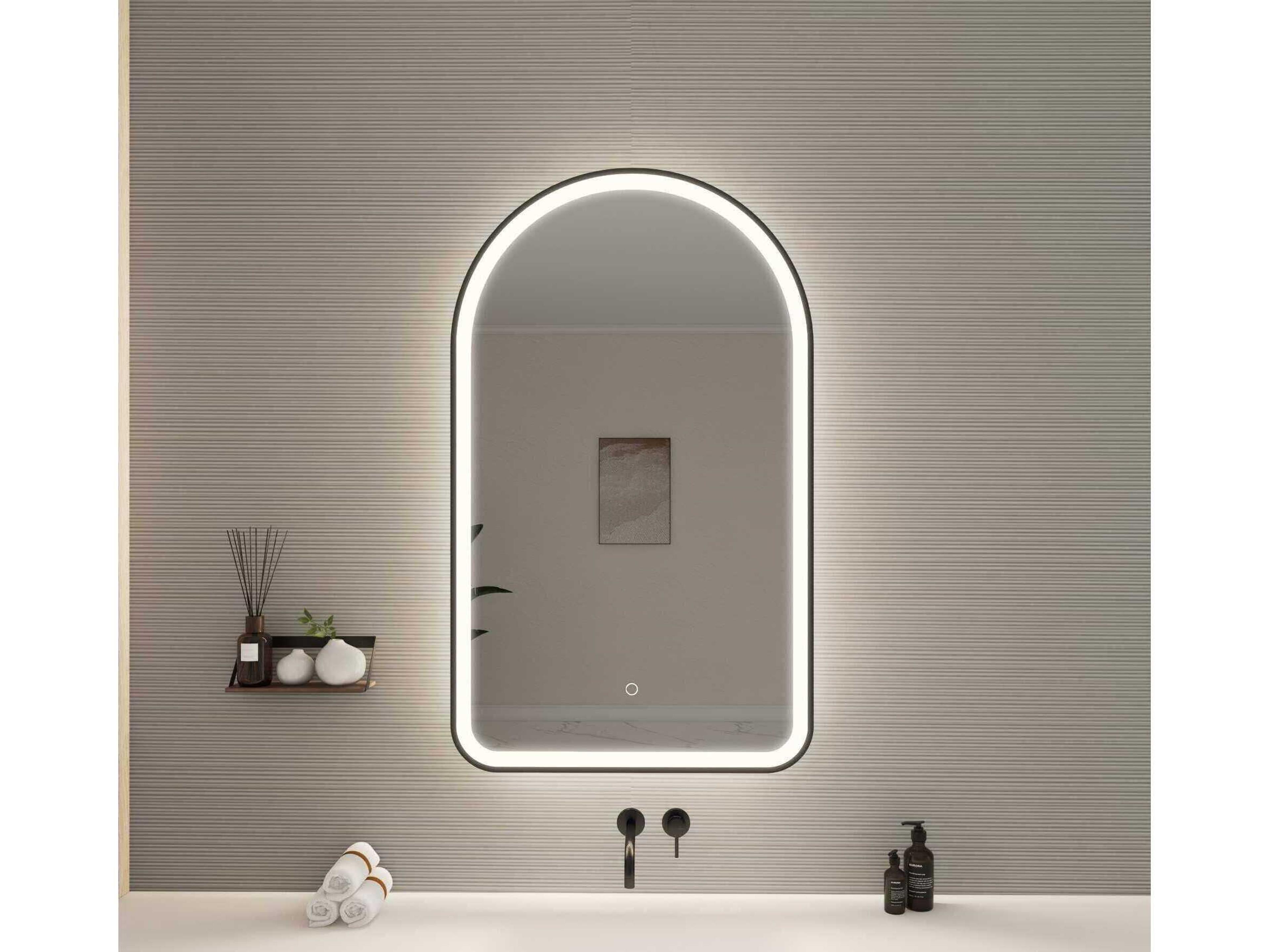 Elegant Lighting Harmoni Black Arch Wall Mirror