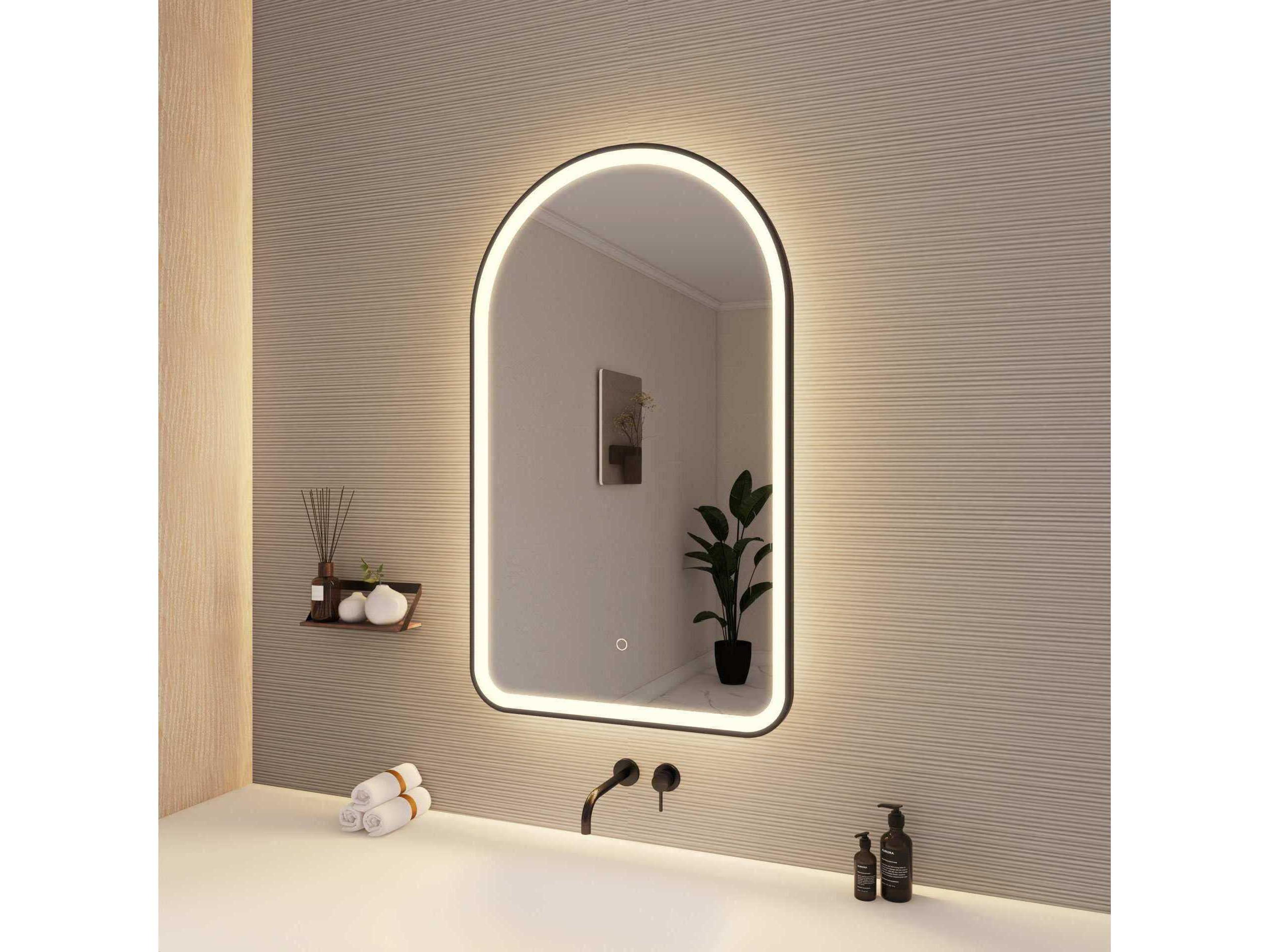 Elegant Lighting Harmoni Black Arch Wall Mirror