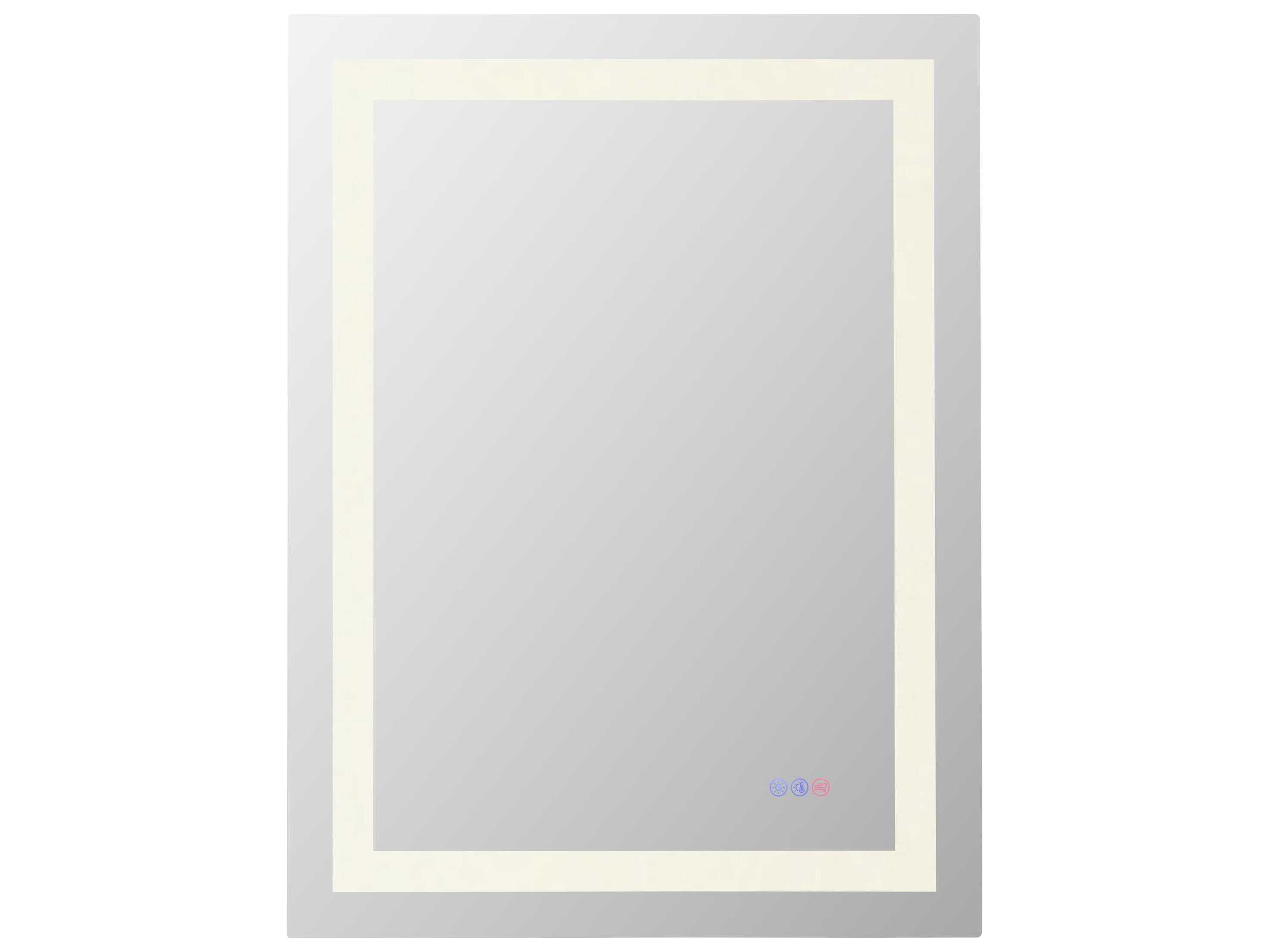Riven White Rectangular Wall Mirror