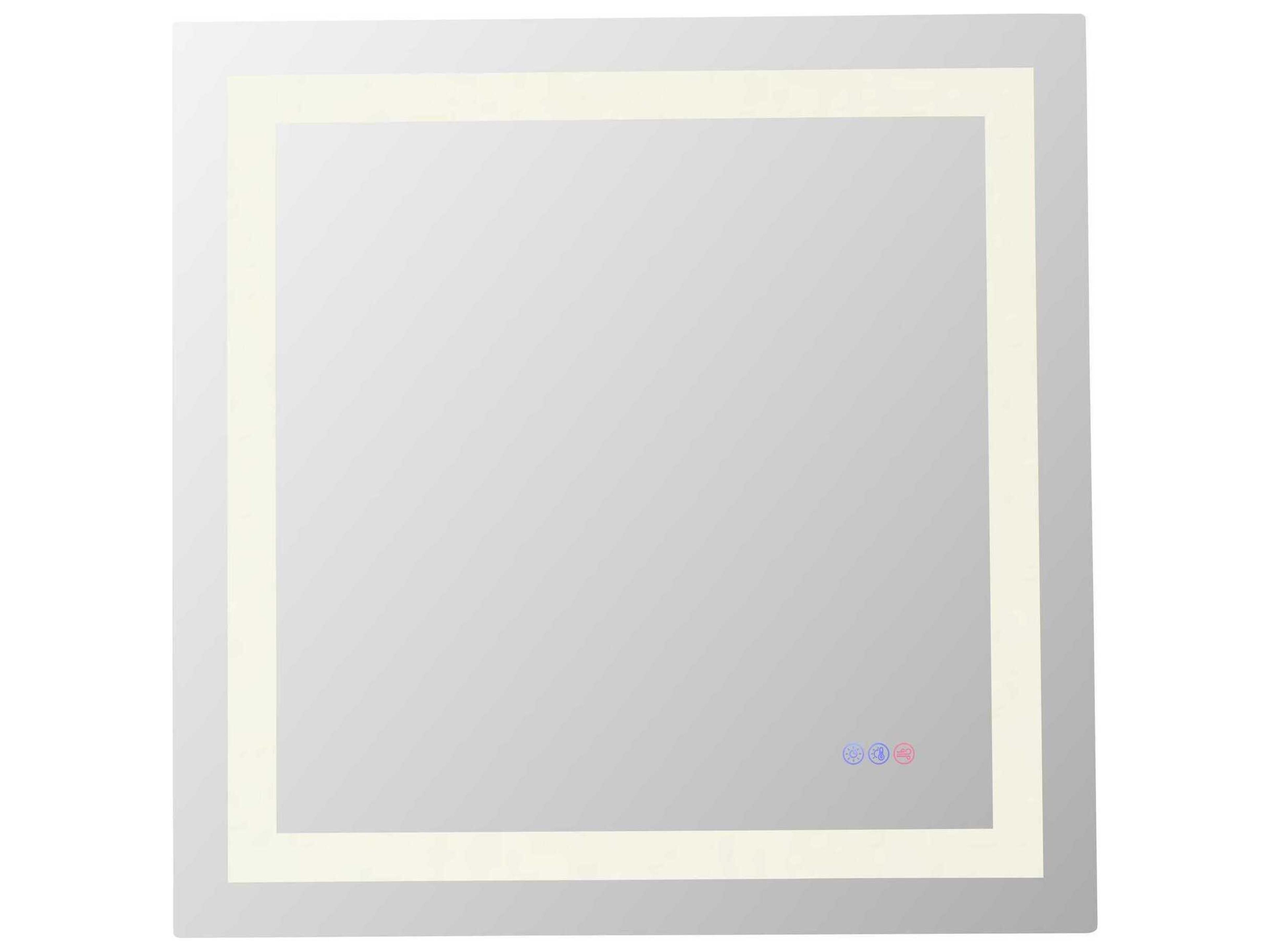 Riven White Square Wall Mirror