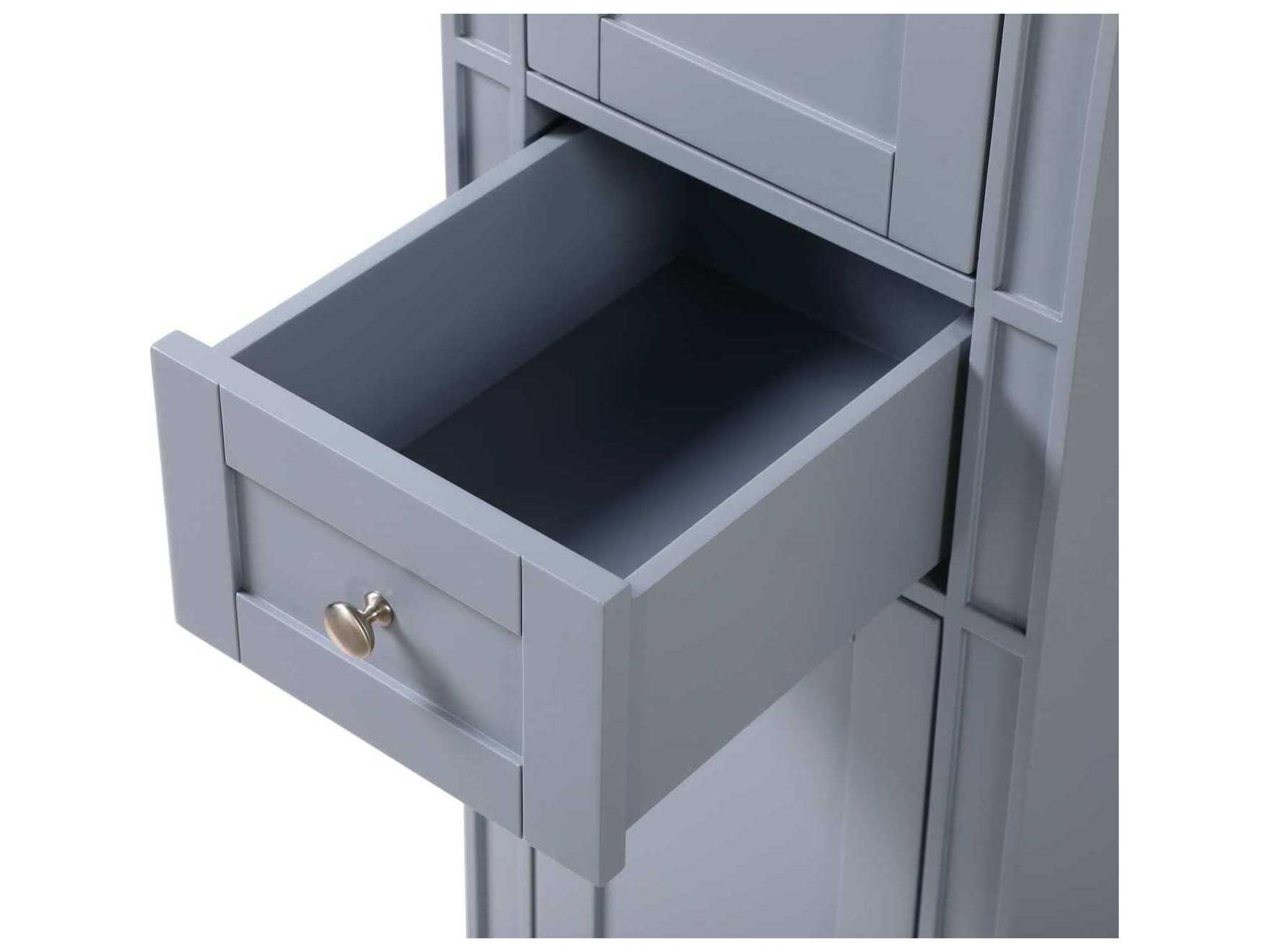 Elegant Lighting Park Avenue Grey Rubberwood Bath Storage Cabinet