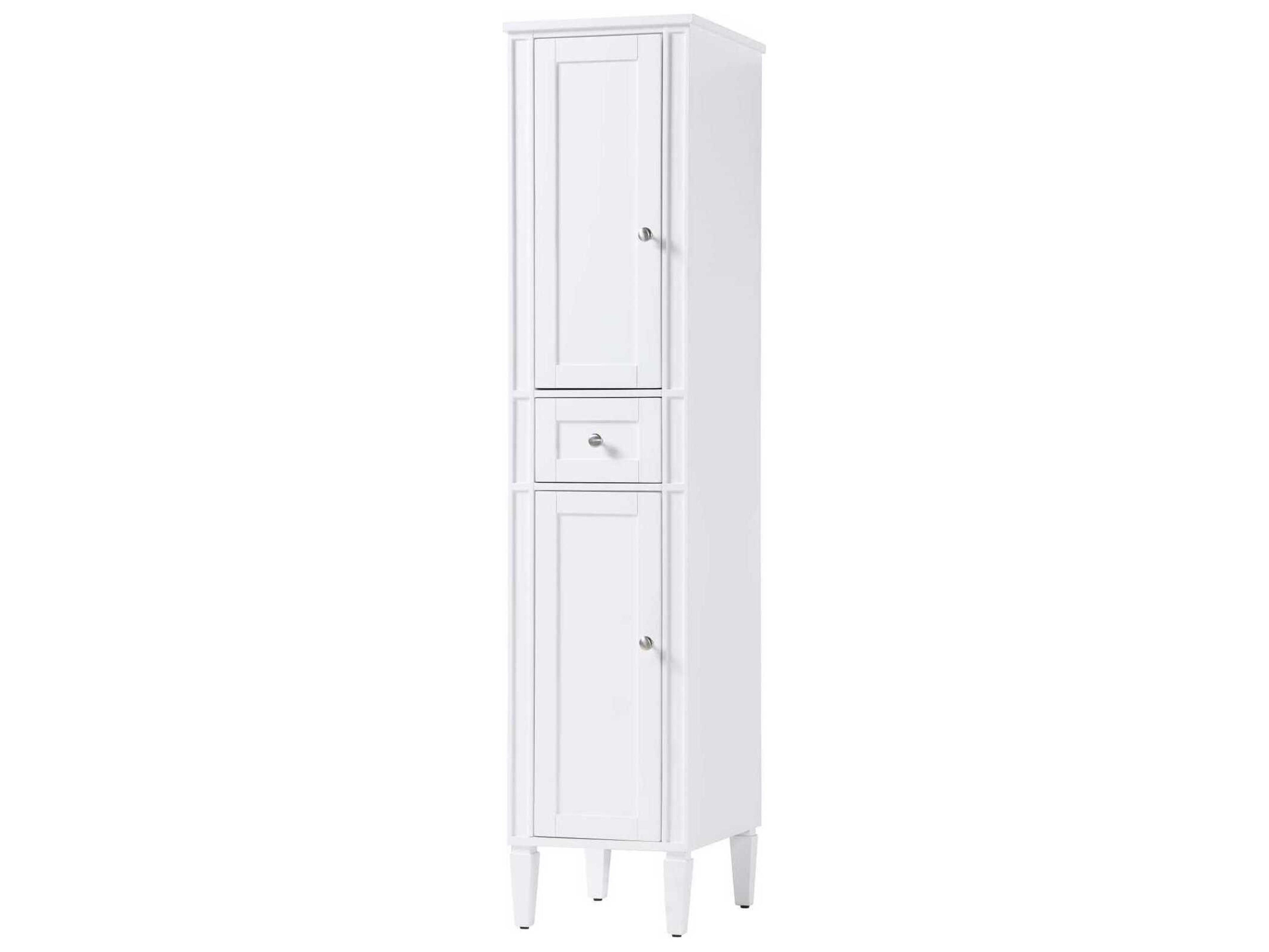 Elegant Lighting Park Avenue White Rubberwood Bath Storage Cabinet