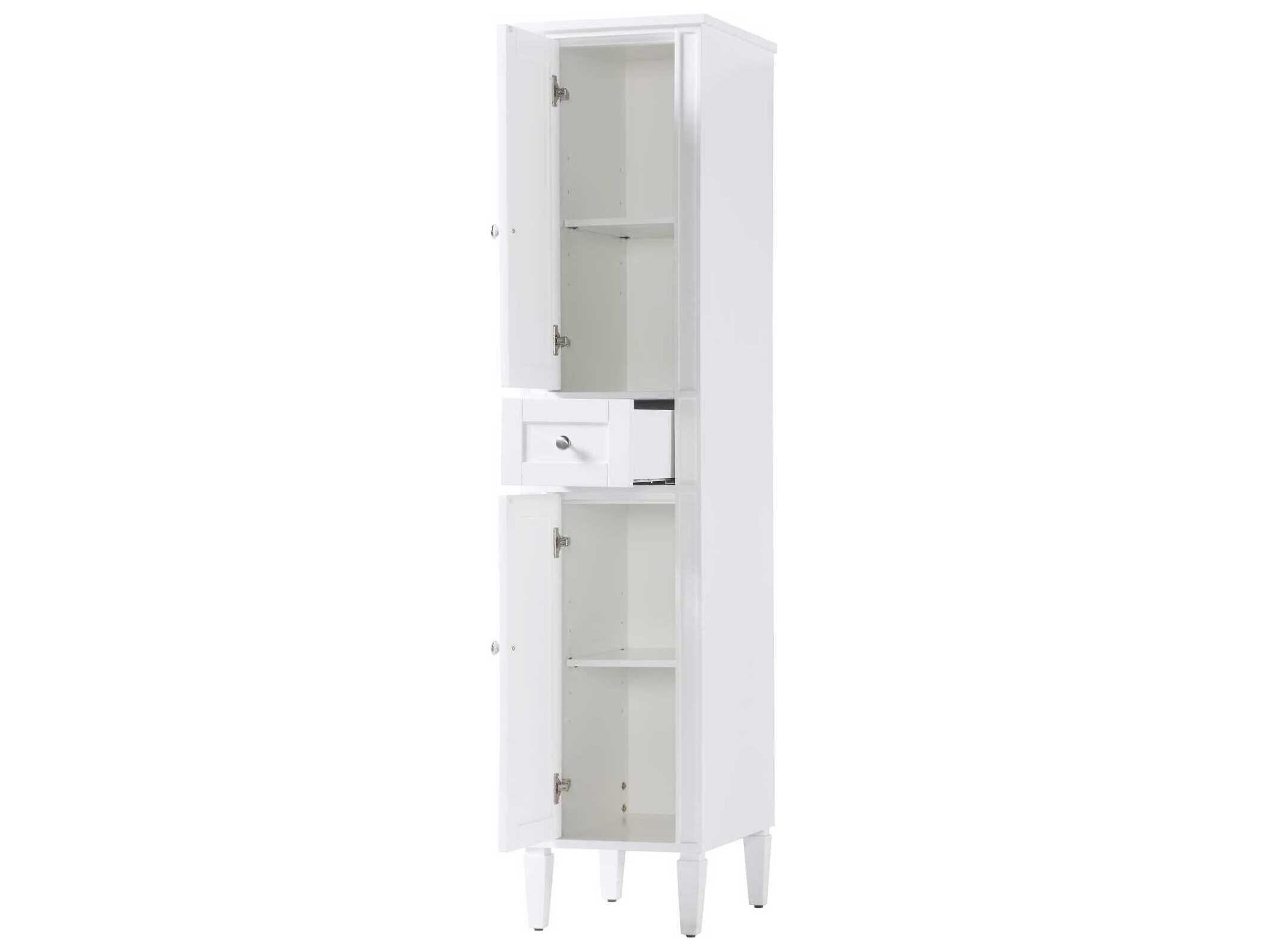 Elegant Lighting Park Avenue White Rubberwood Bath Storage Cabinet
