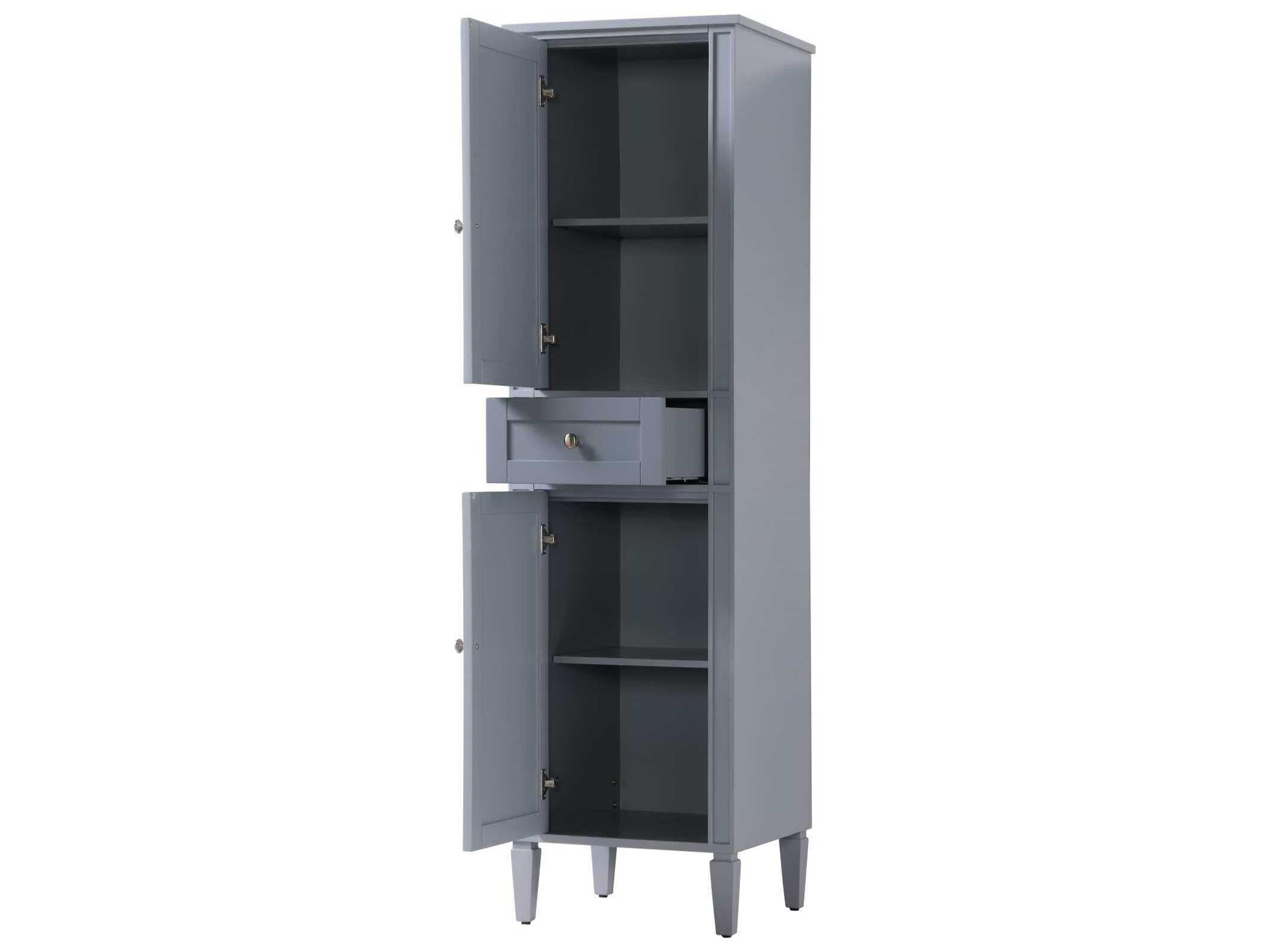 Elegant Lighting Park Avenue Grey Rubberwood Bath Storage Cabinet