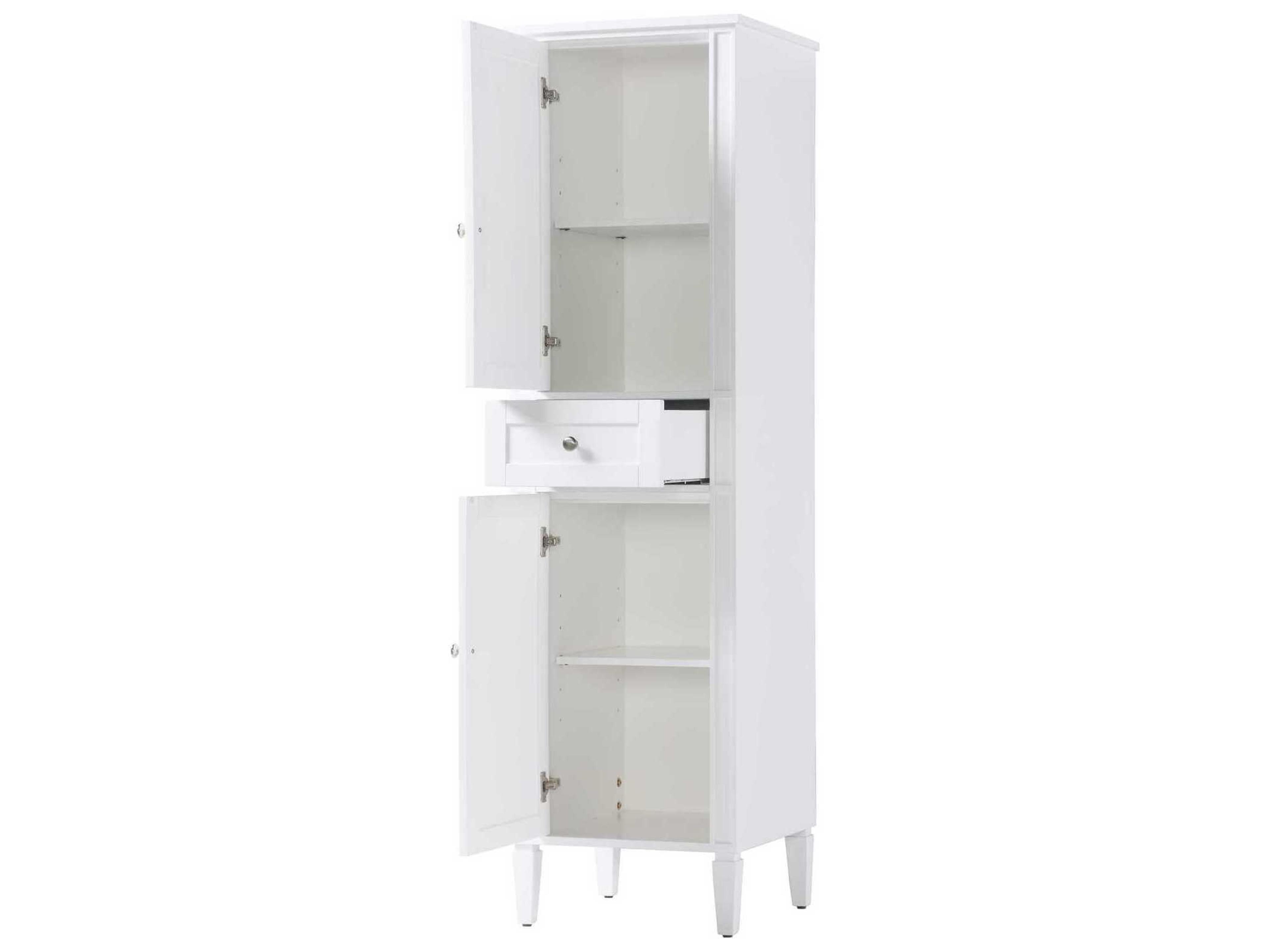 Elegant Lighting Park Avenue White Rubberwood Bath Storage Cabinet