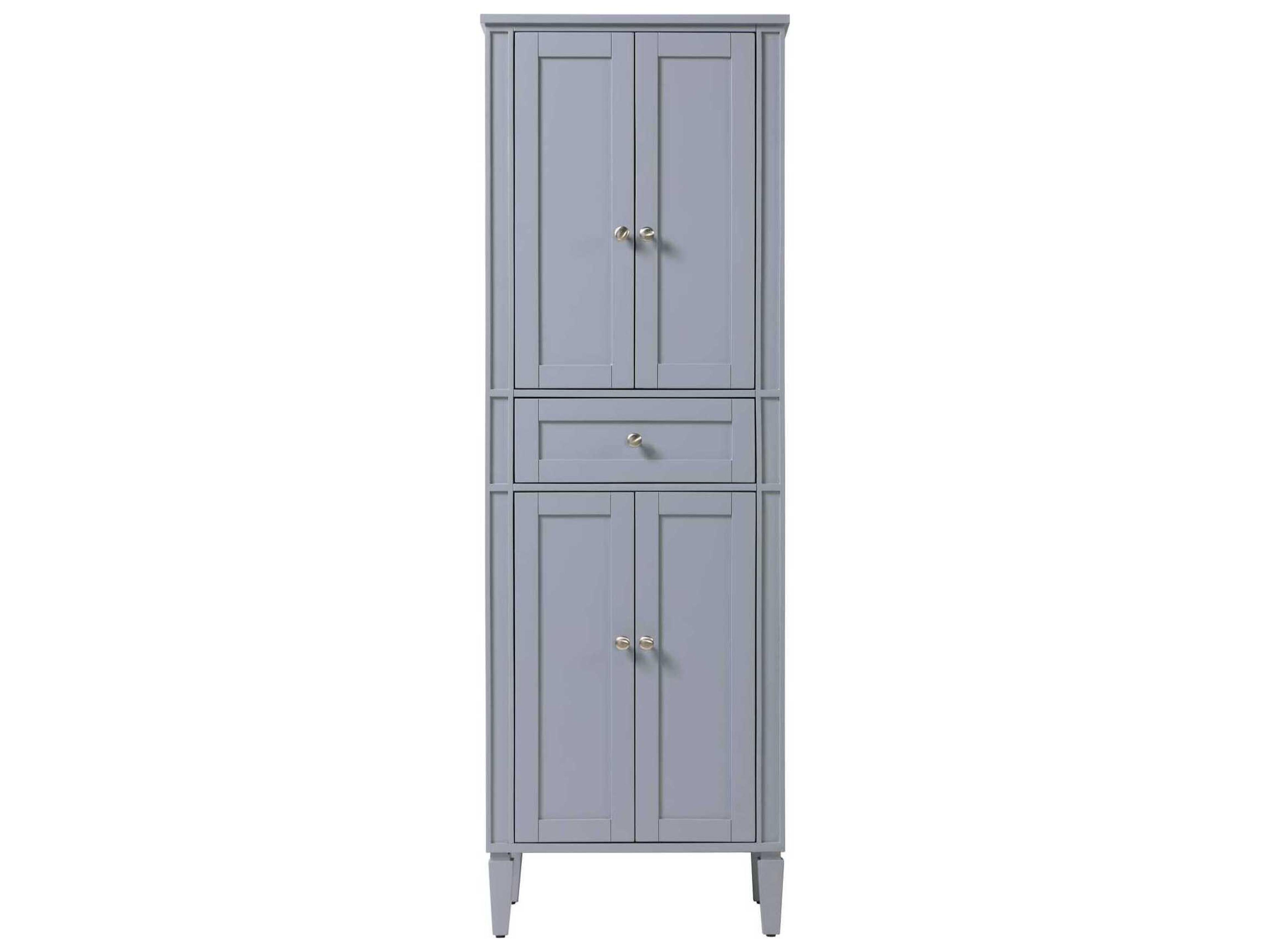 Park Avenue Grey Rubberwood Bath Storage Cabinet