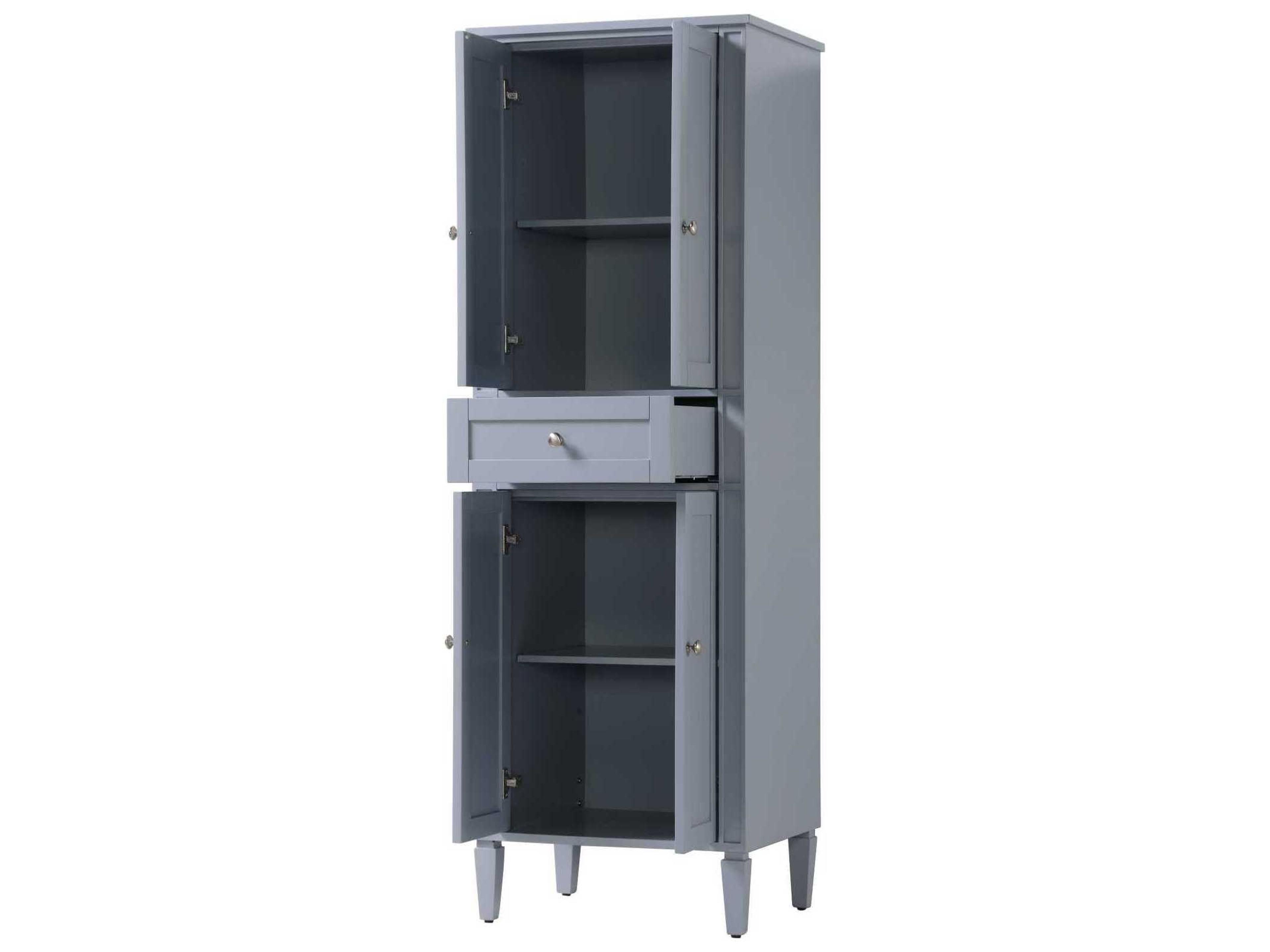 Elegant Lighting Park Avenue Grey Rubberwood Bath Storage Cabinet