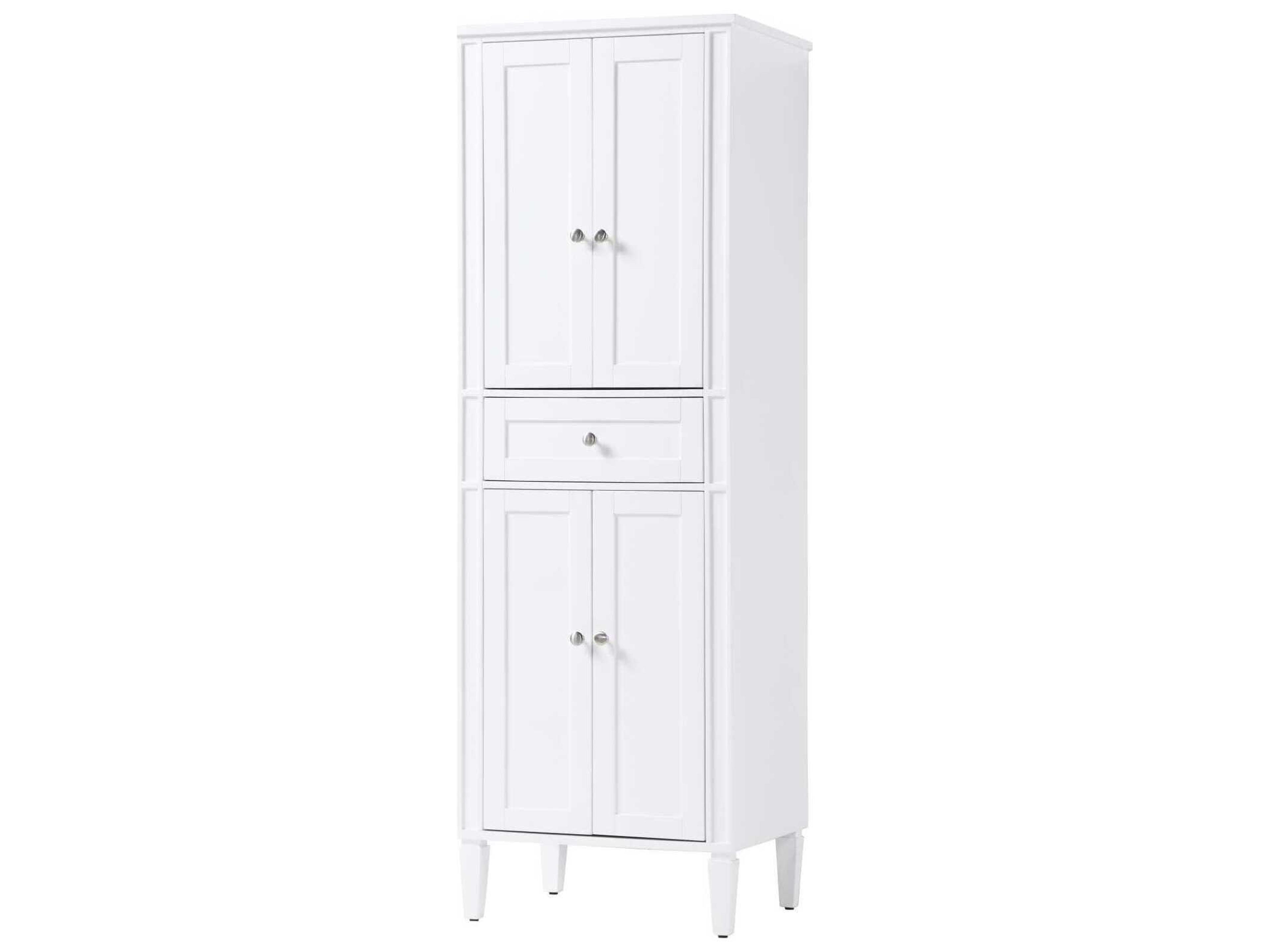 Elegant Lighting Park Avenue White Rubberwood Bath Storage Cabinet