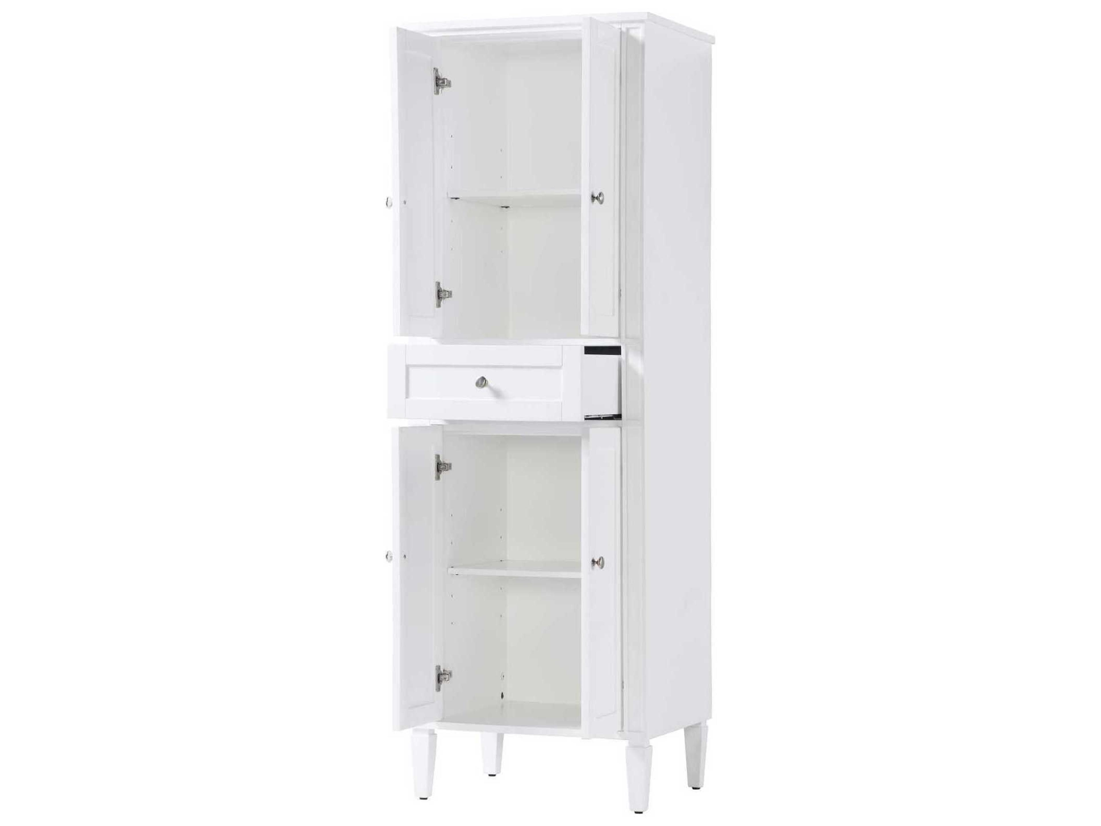 Elegant Lighting Park Avenue White Rubberwood Bath Storage Cabinet