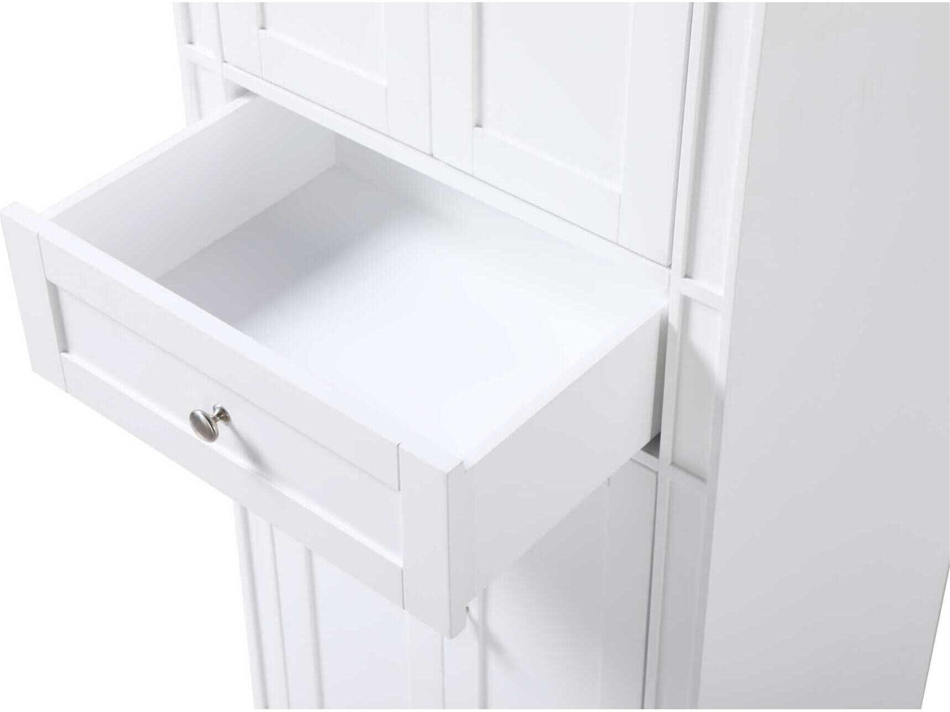 Elegant Lighting Park Avenue White Rubberwood Bath Storage Cabinet