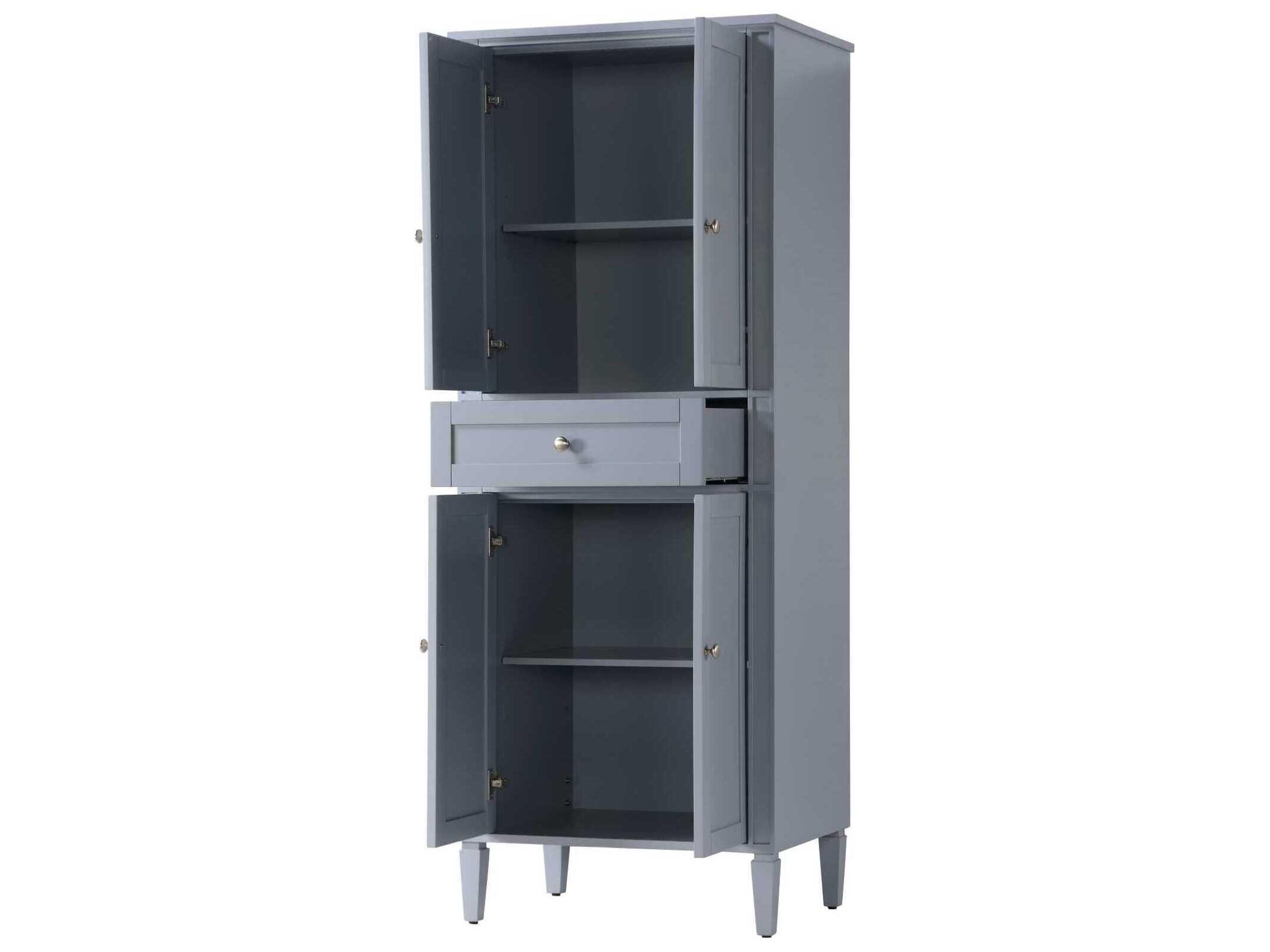 Elegant Lighting Park Avenue Grey Rubberwood Bath Storage Cabinet