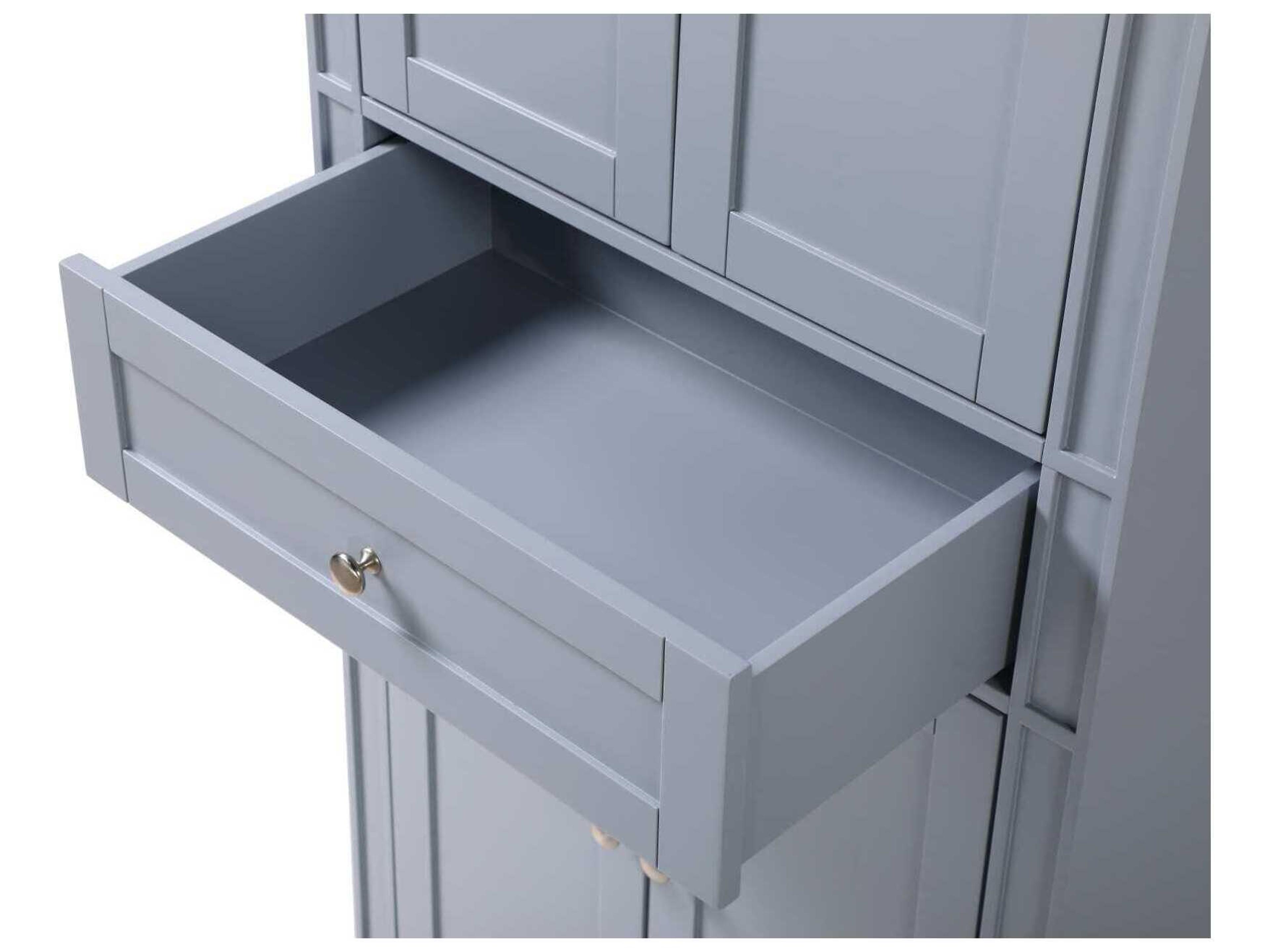 Elegant Lighting Park Avenue Grey Rubberwood Bath Storage Cabinet