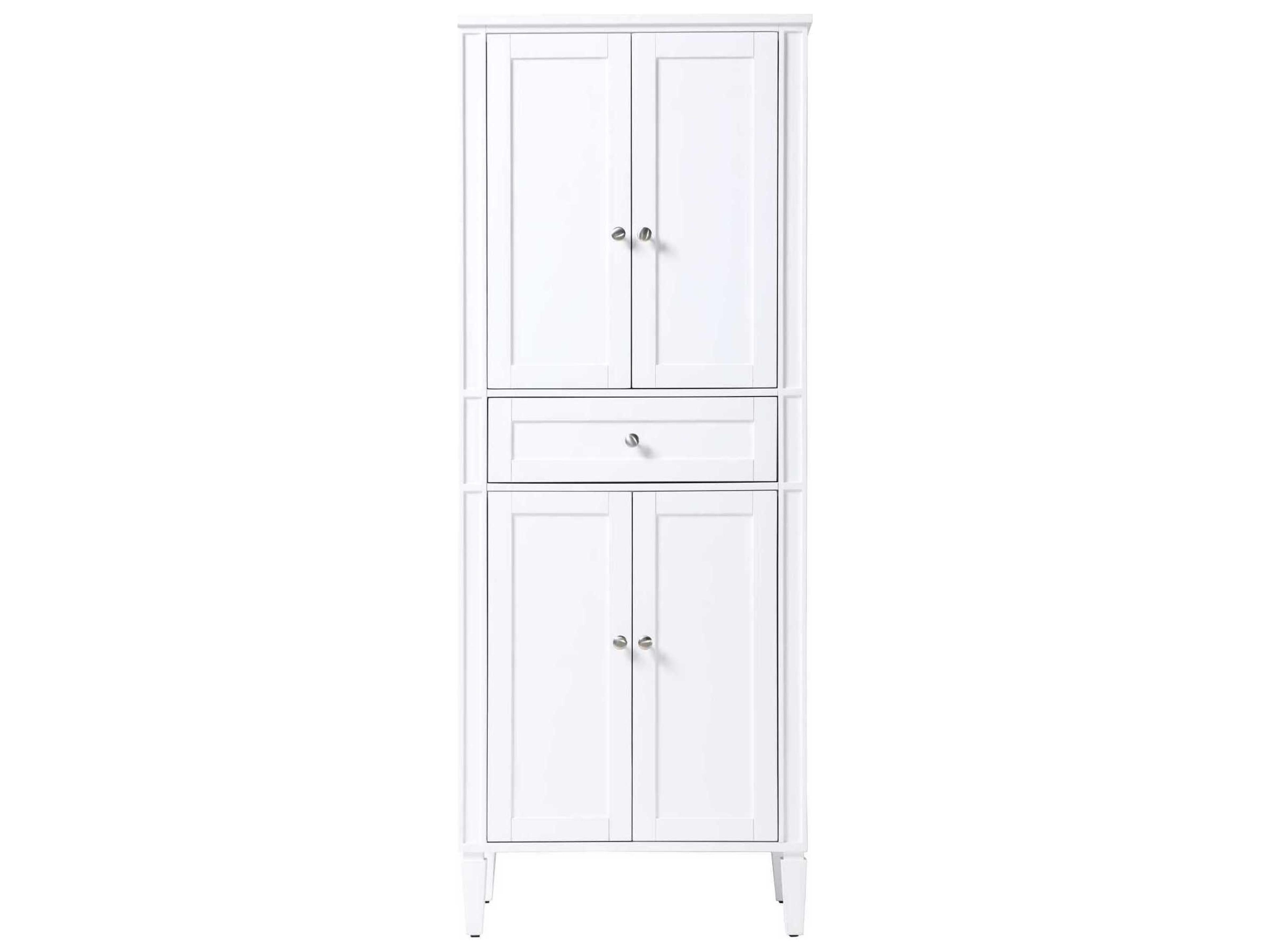 Park Avenue White Rubberwood Bath Storage Cabinet